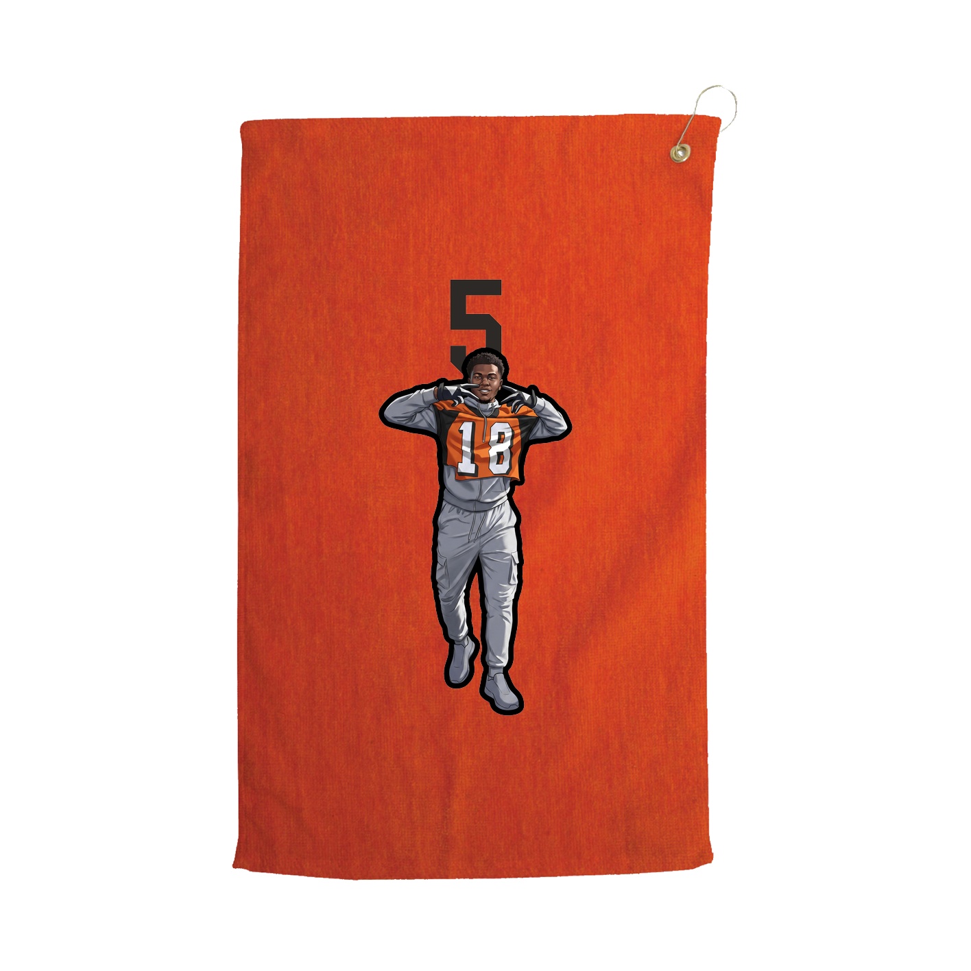 Golf Towel — Number Top in Orange