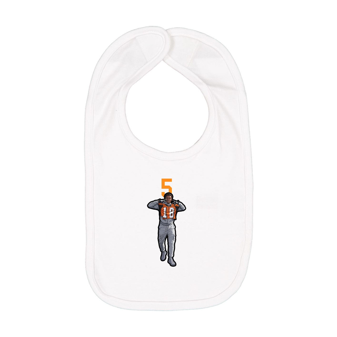Infant Bib — Number Top in White
