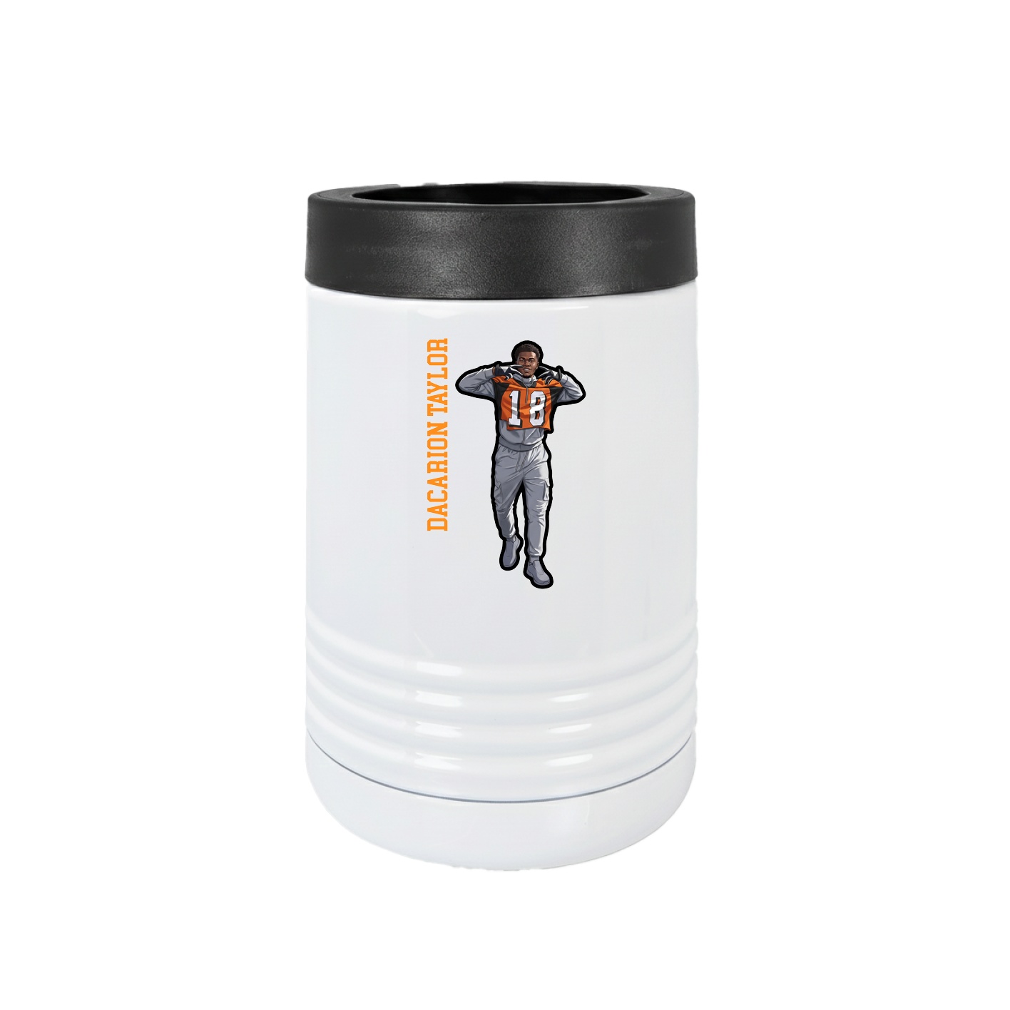 Beverage Holder — Name Vertical in White