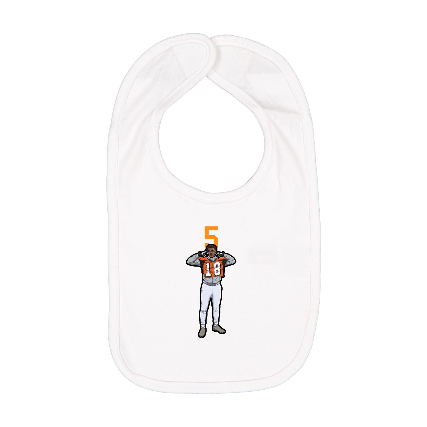Infant Bib — Number Top in White