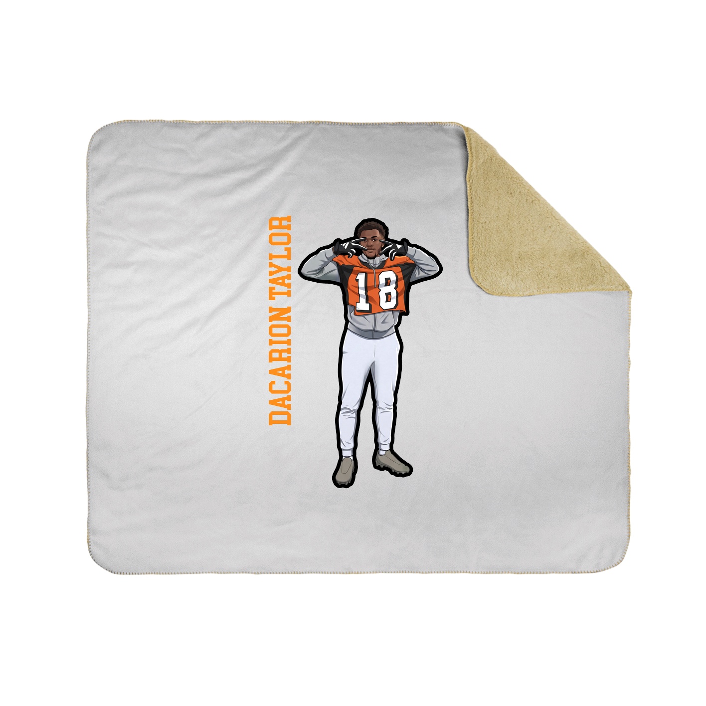 Throw Blanket — Name Vertical in White
