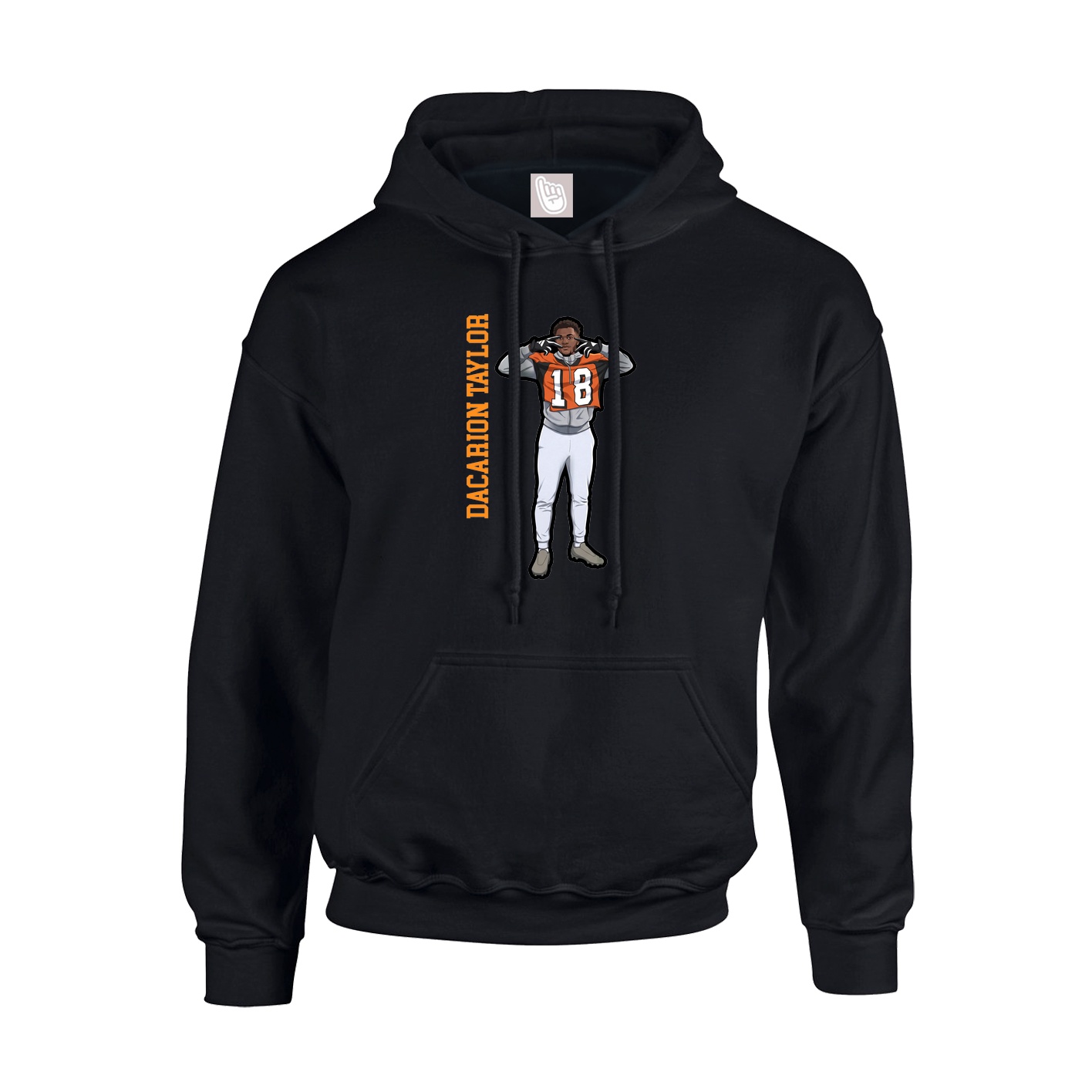 Youth Hoodie — Name Vertical in Black