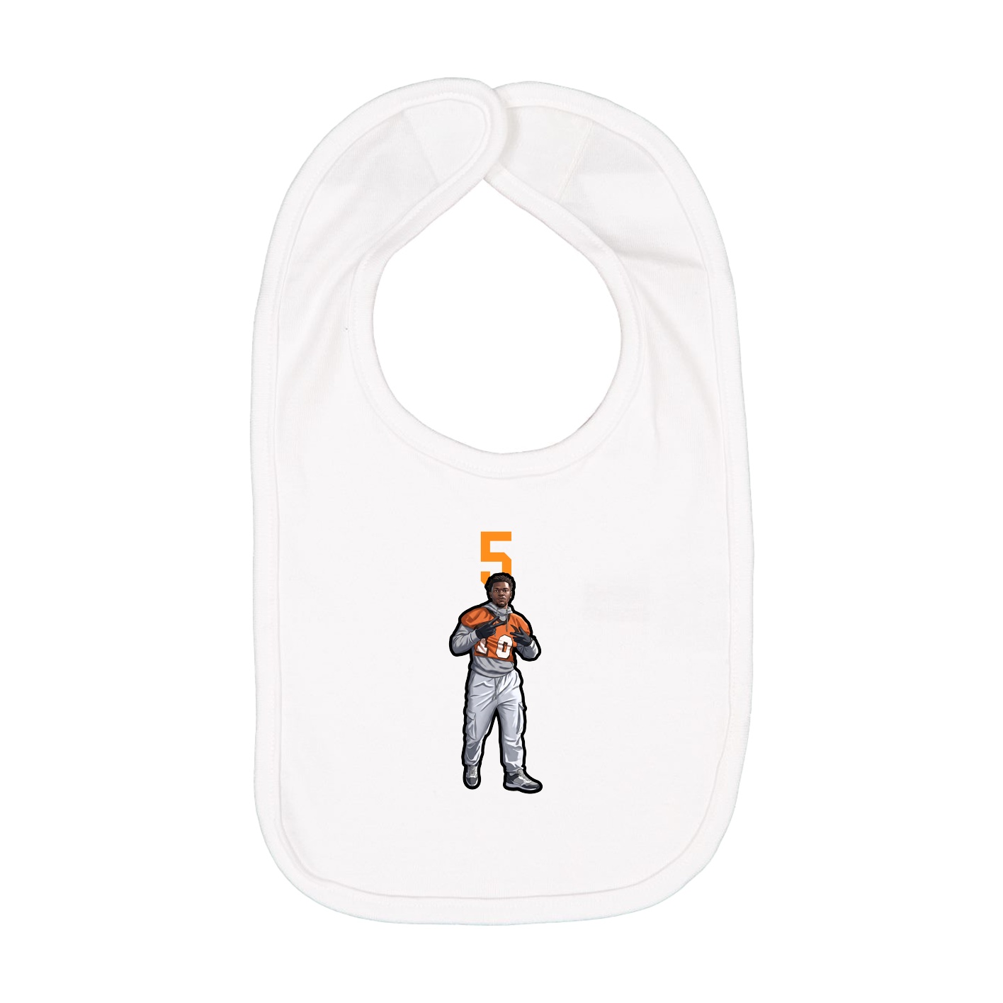 Infant Bib — Number Top in White