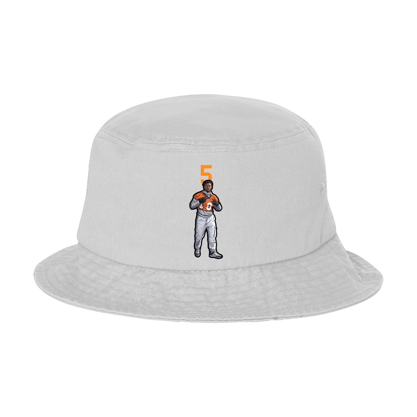Bucket Cap — Number Top in White