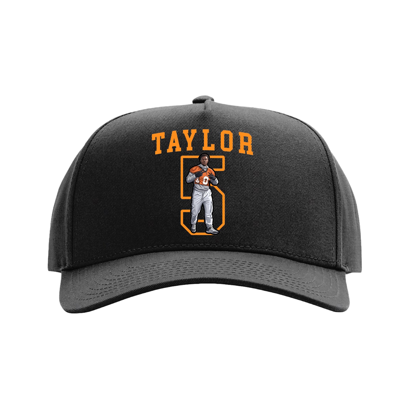 Full Fabric Five-Panel Champ Cap — Shirsey in Black