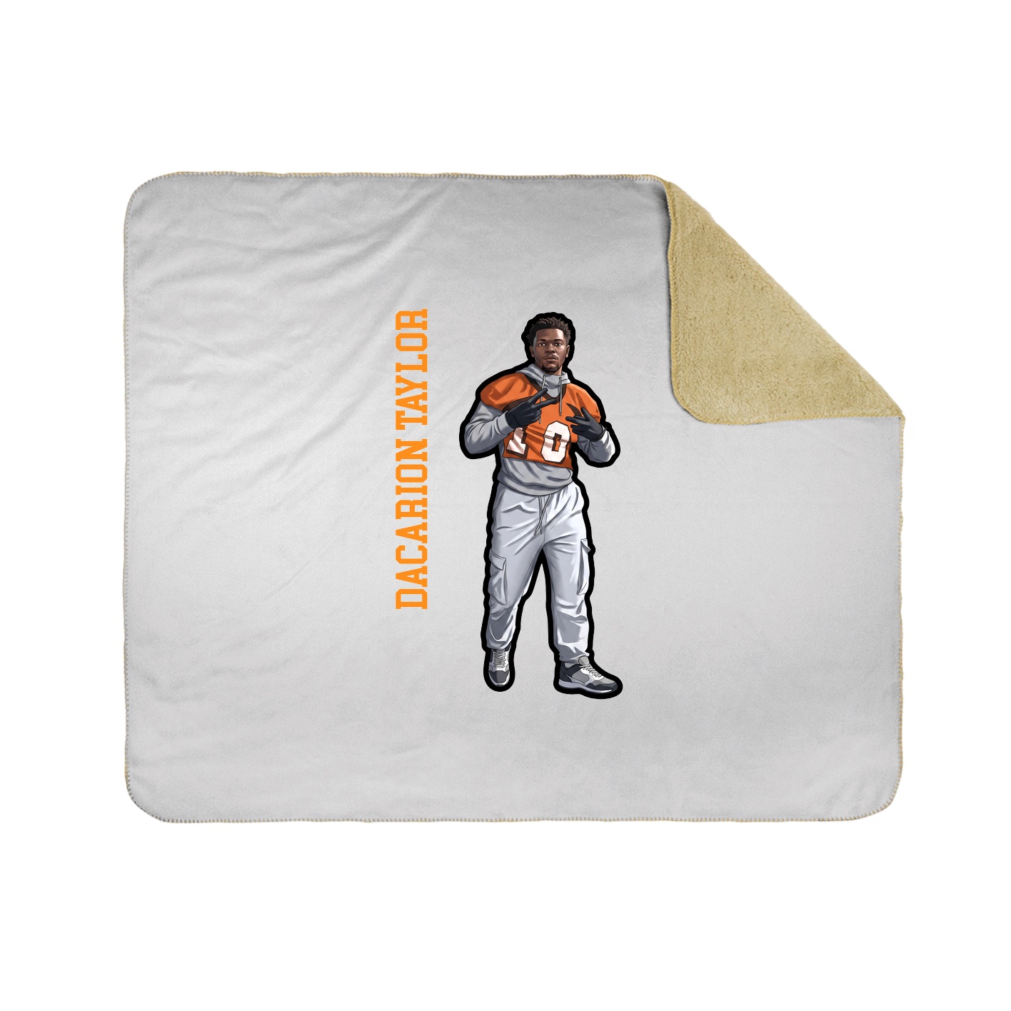 Throw Blanket — Name Vertical in White