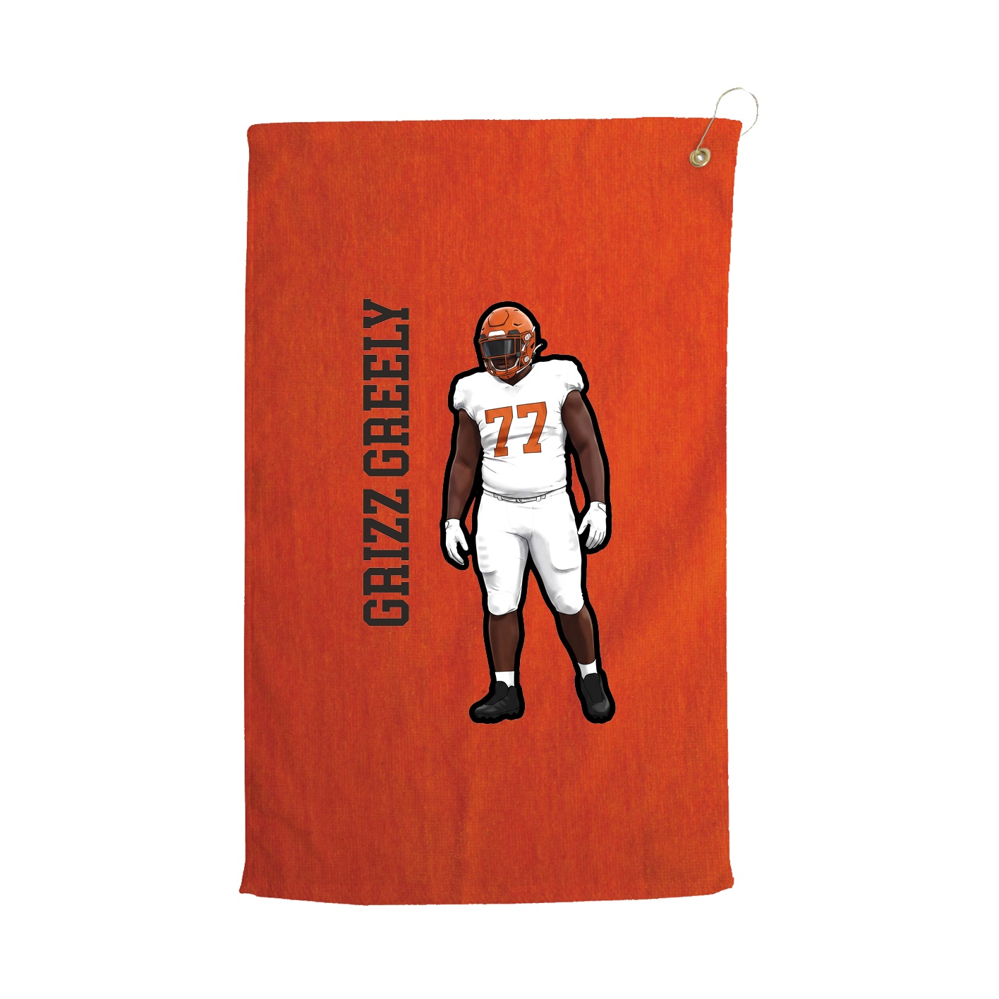 Golf Towel — Name Vertical in Orange