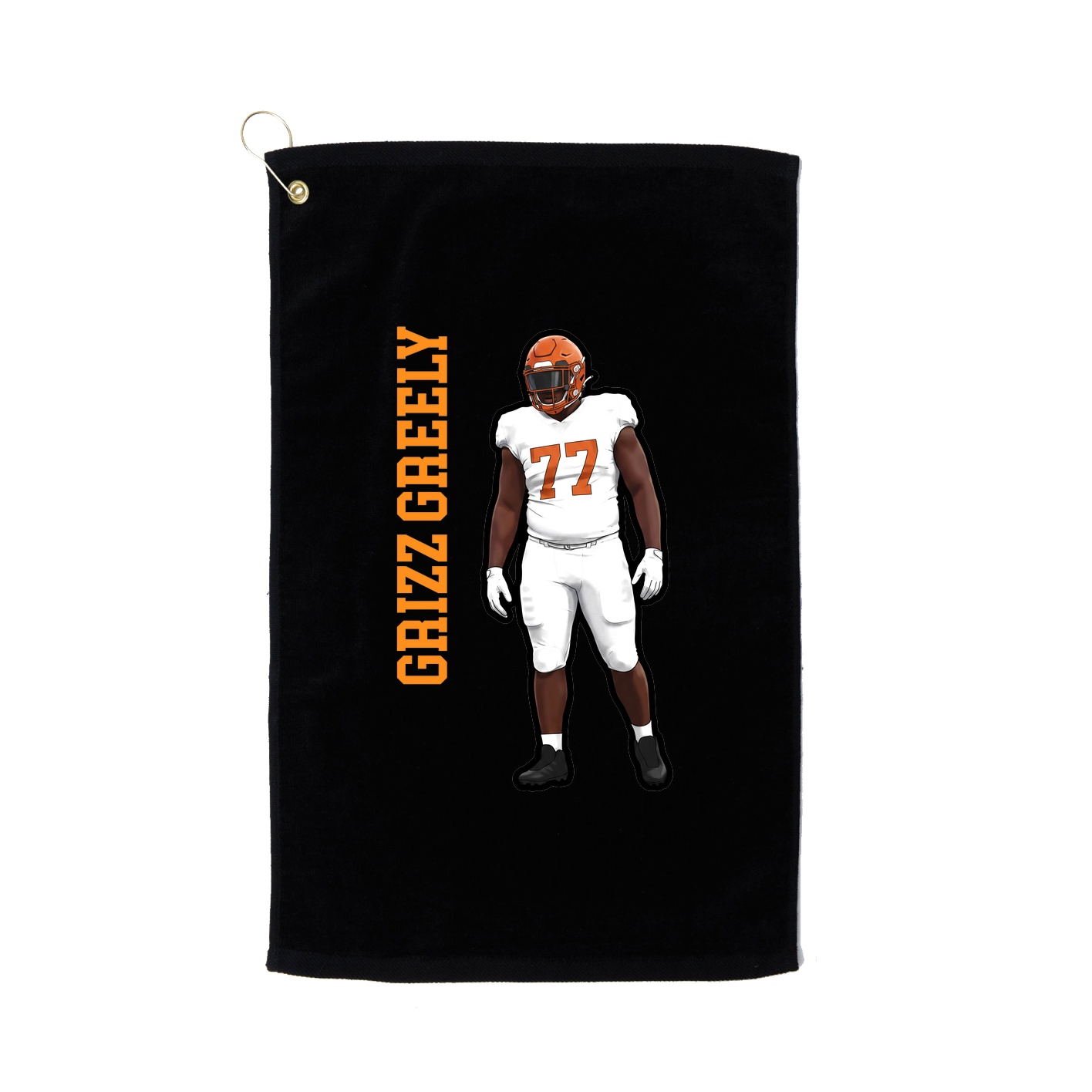 Golf Towel — Name Vertical in Black