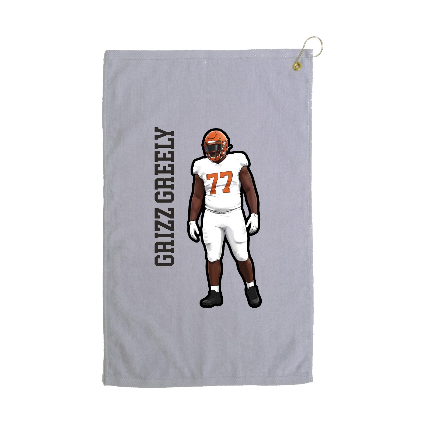 Golf Towel — Name Vertical in Grey