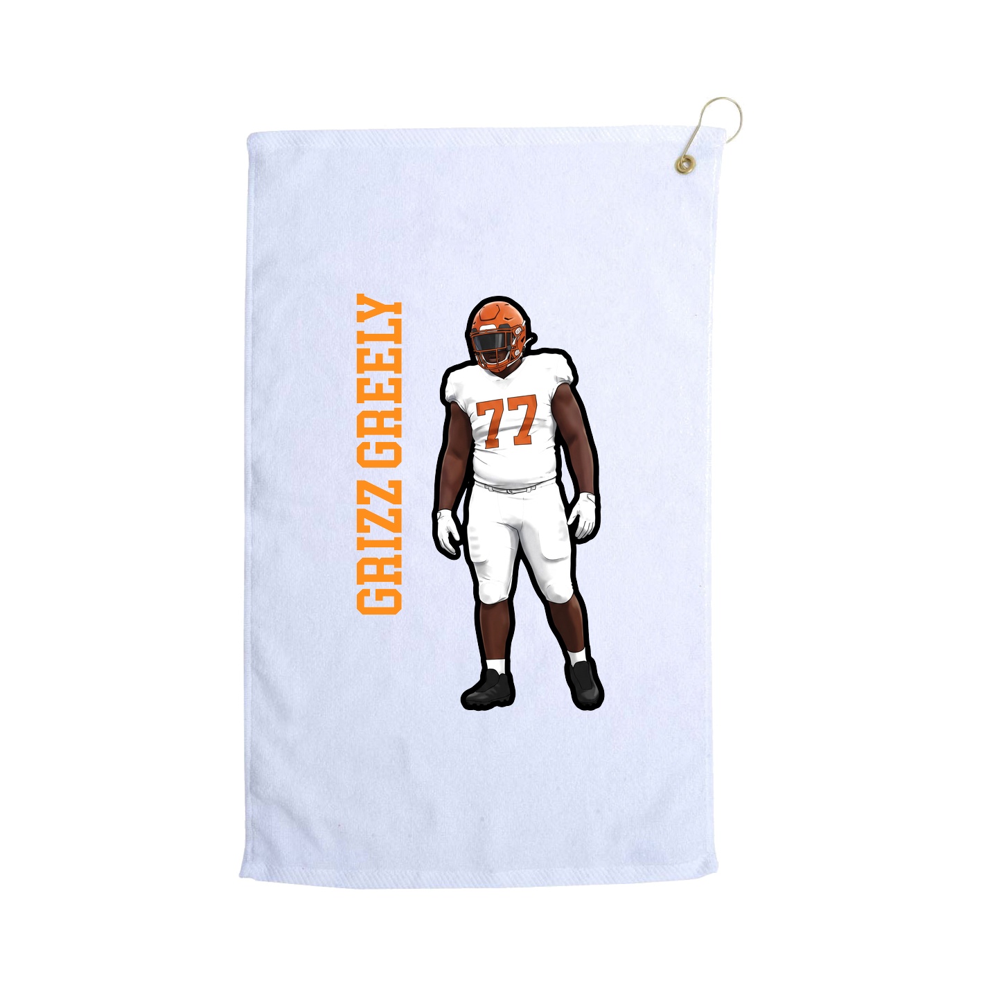 Golf Towel — Name Vertical in White