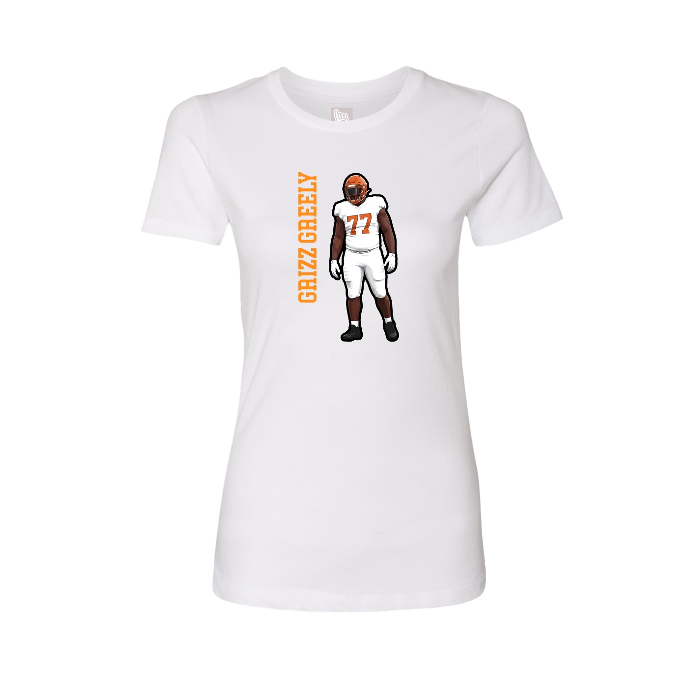 Womens Tee — Name Vertical in White