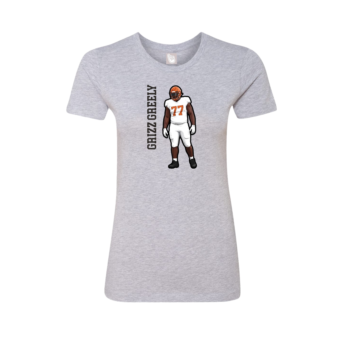 Womens Tee — Name Vertical in Grey