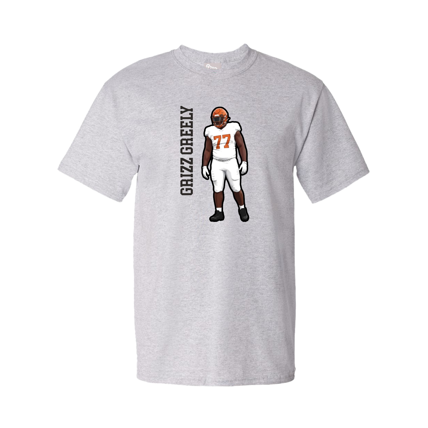 Youth Tee — Name Vertical in Grey