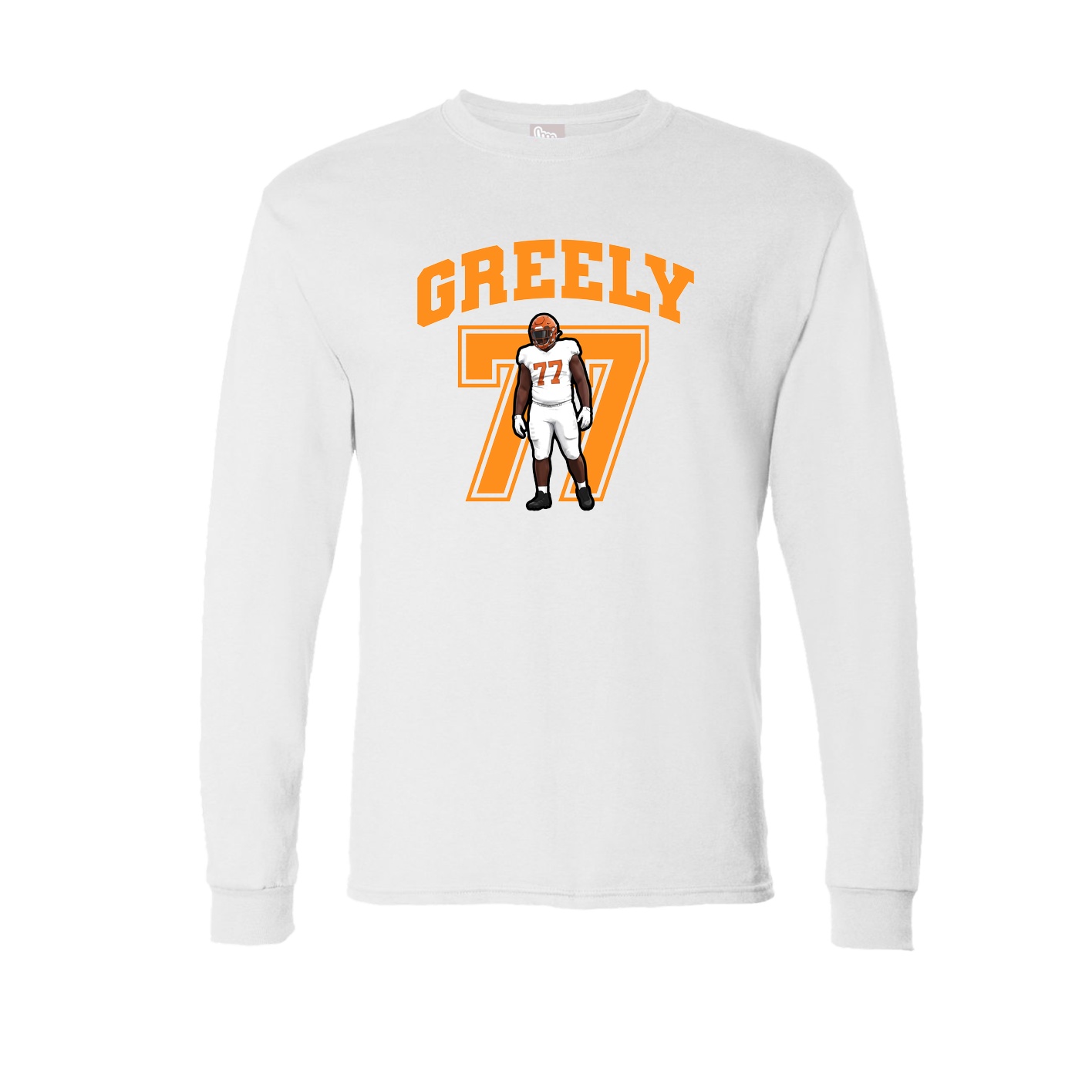 Long Sleeve Tee — Number in White