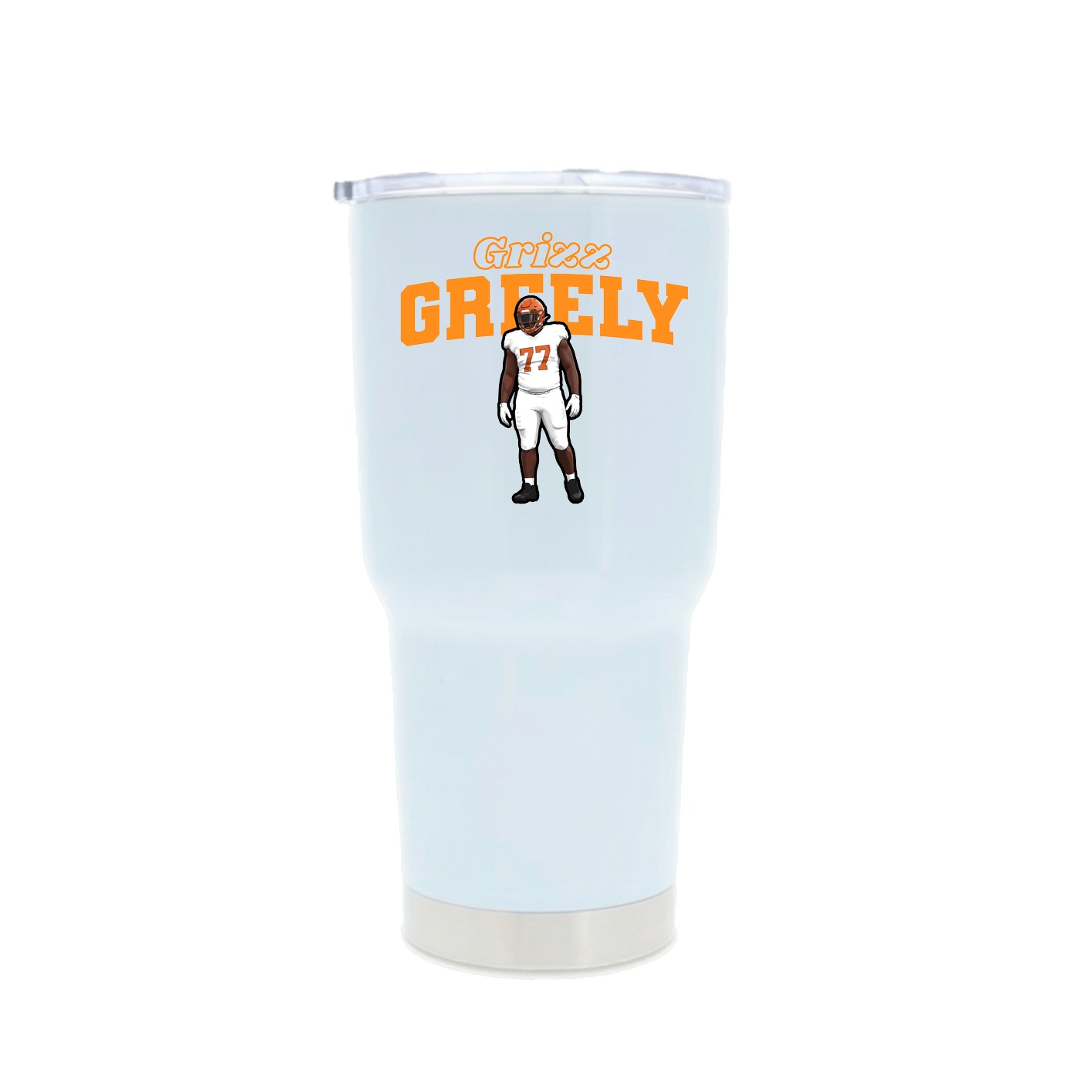 30oz Stainless Steel Tumbler — Name Arch in White