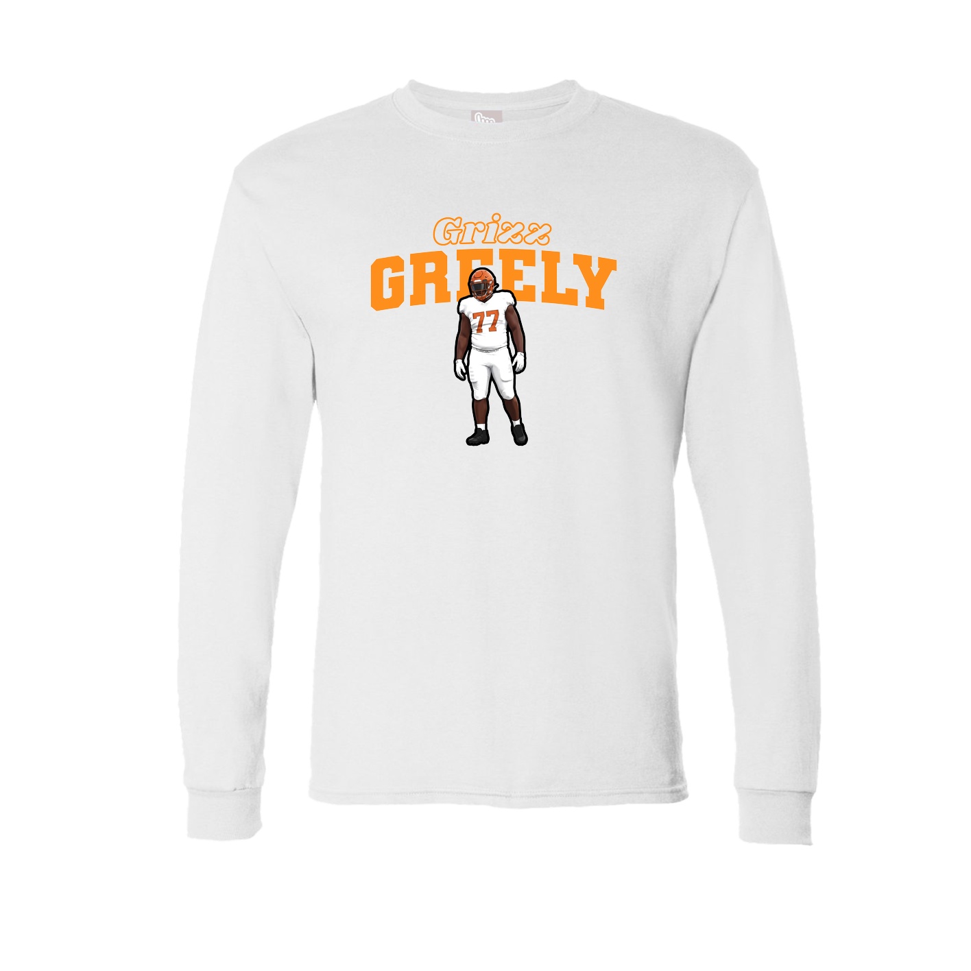 Long Sleeve Tee — Name Arch in White