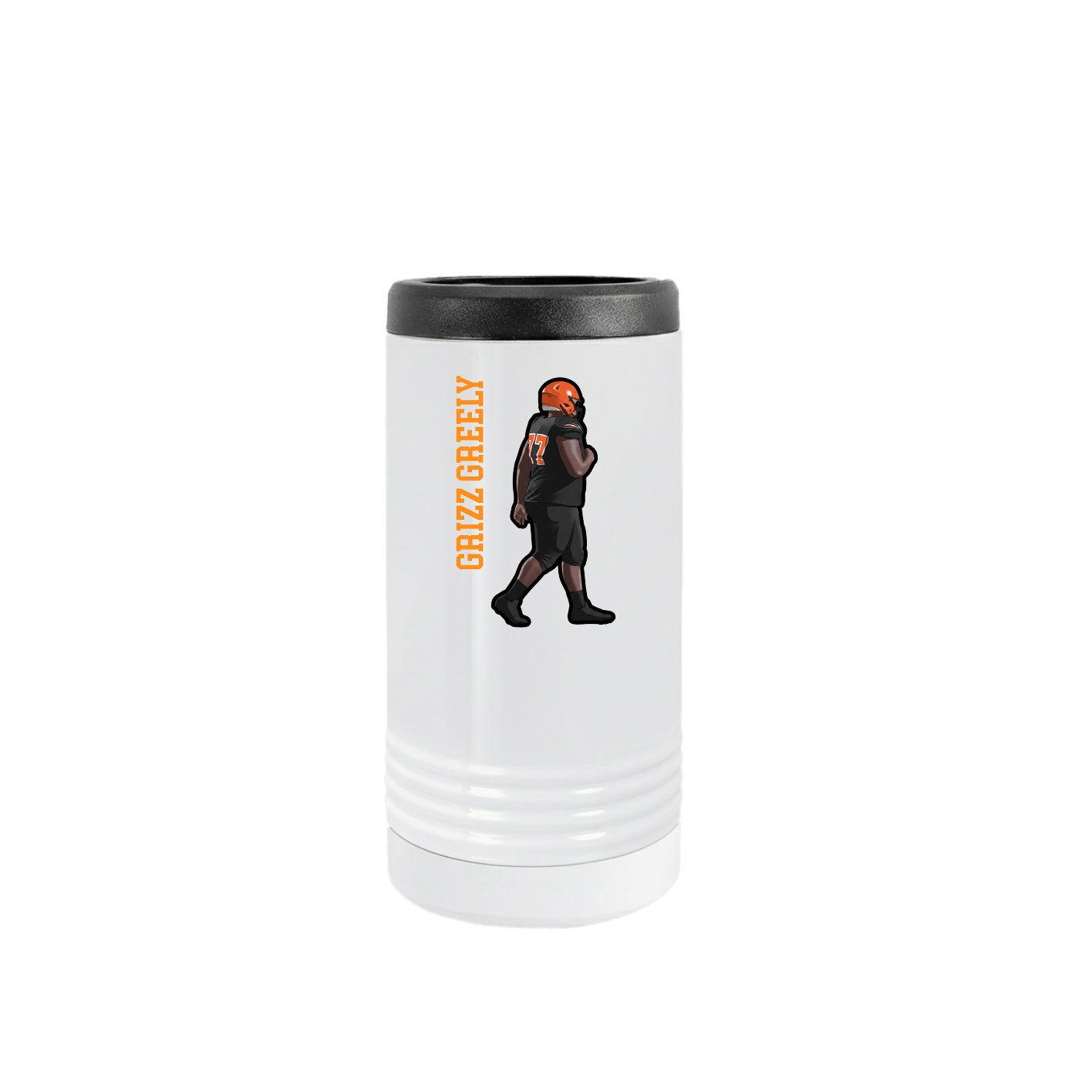 Slim Beverage Holder — Name Vertical in White