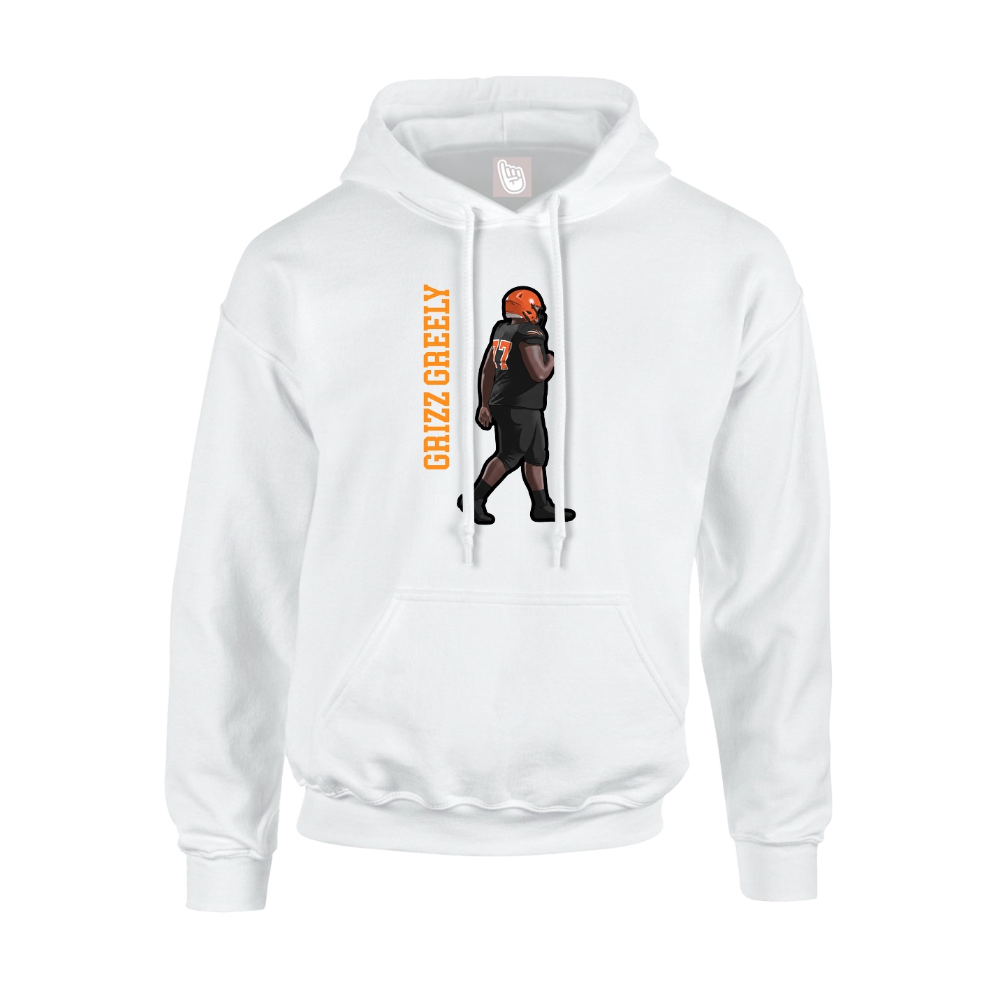 Hoodie — Name Vertical in White