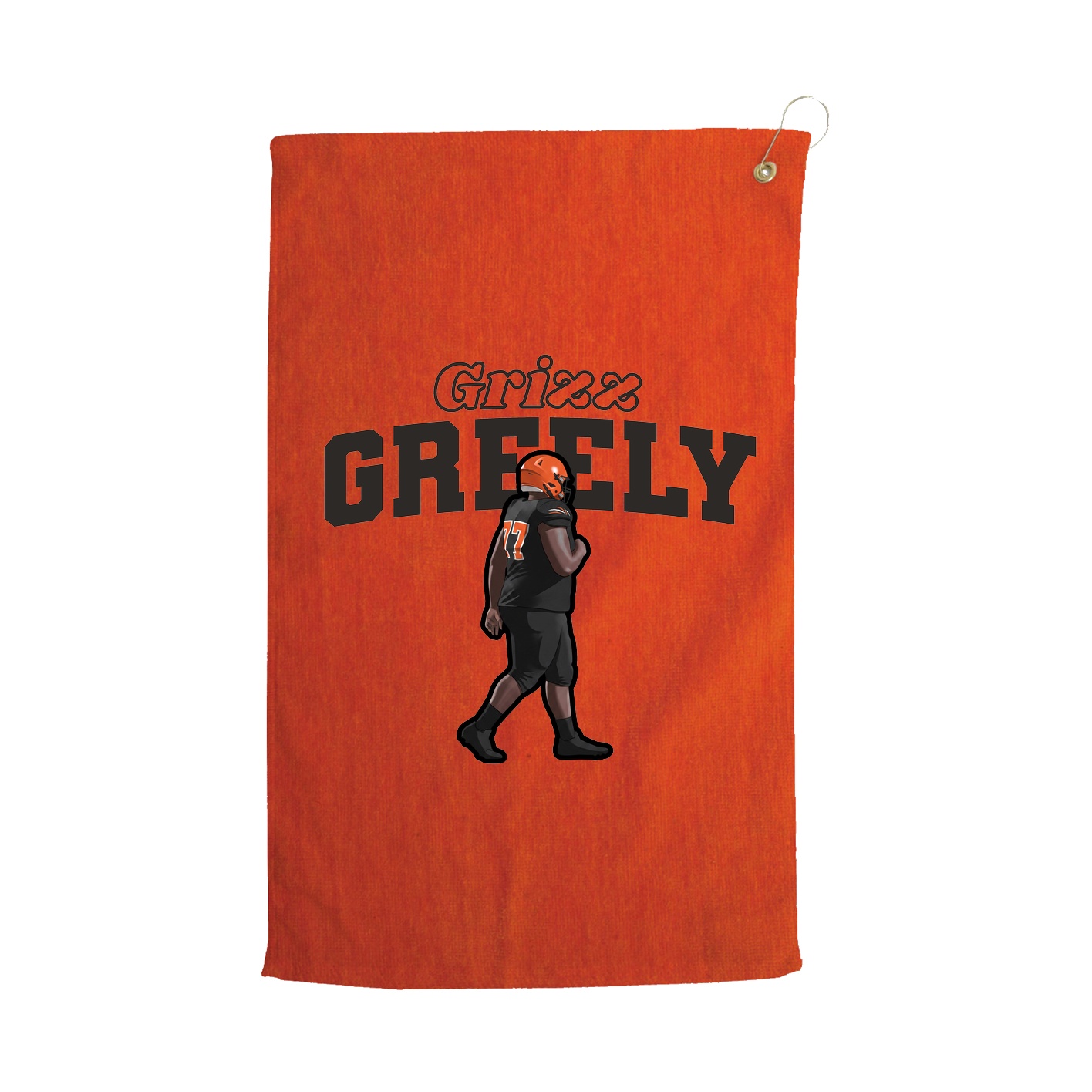 Golf Towel — Name Arch in Orange