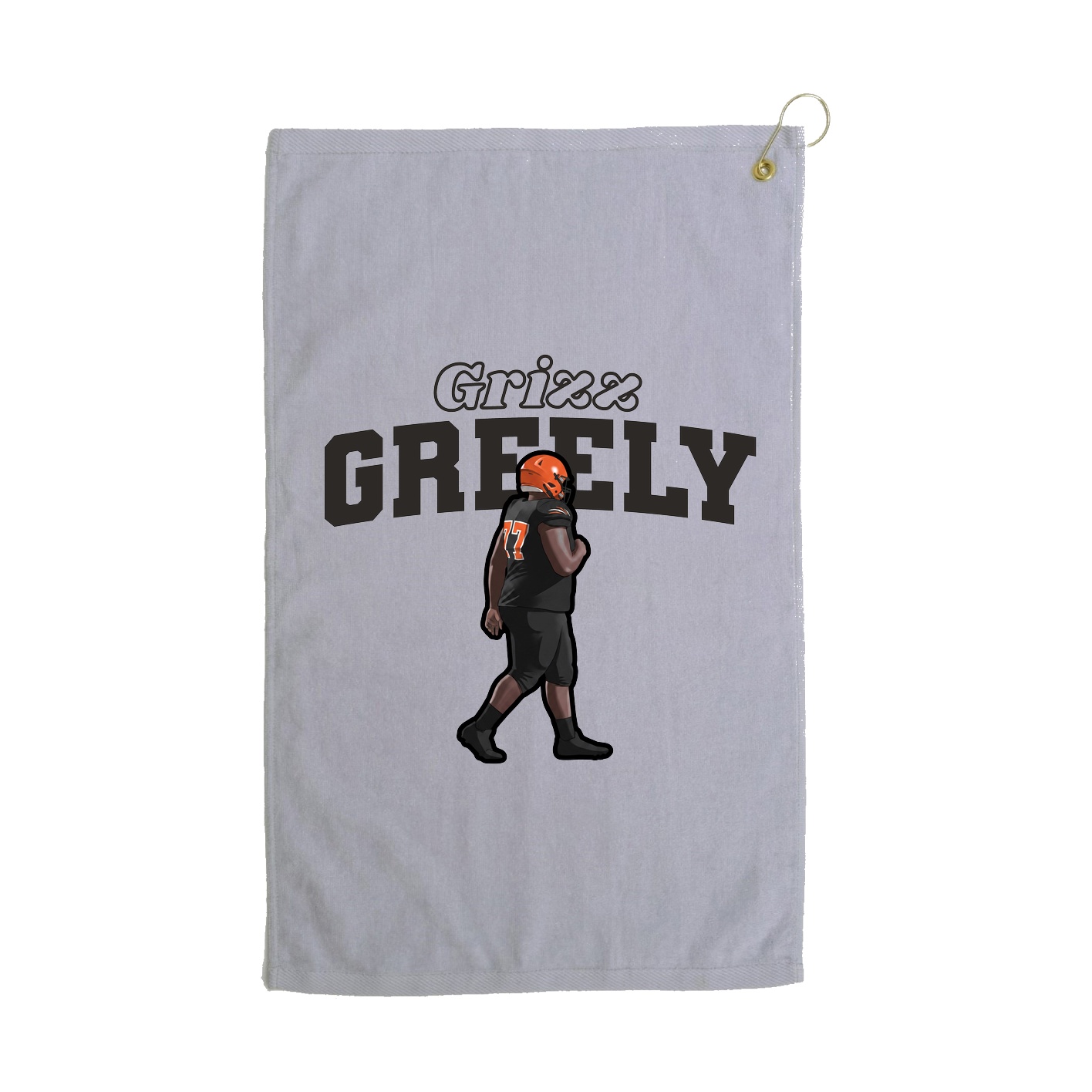 Golf Towel — Name Arch in Grey