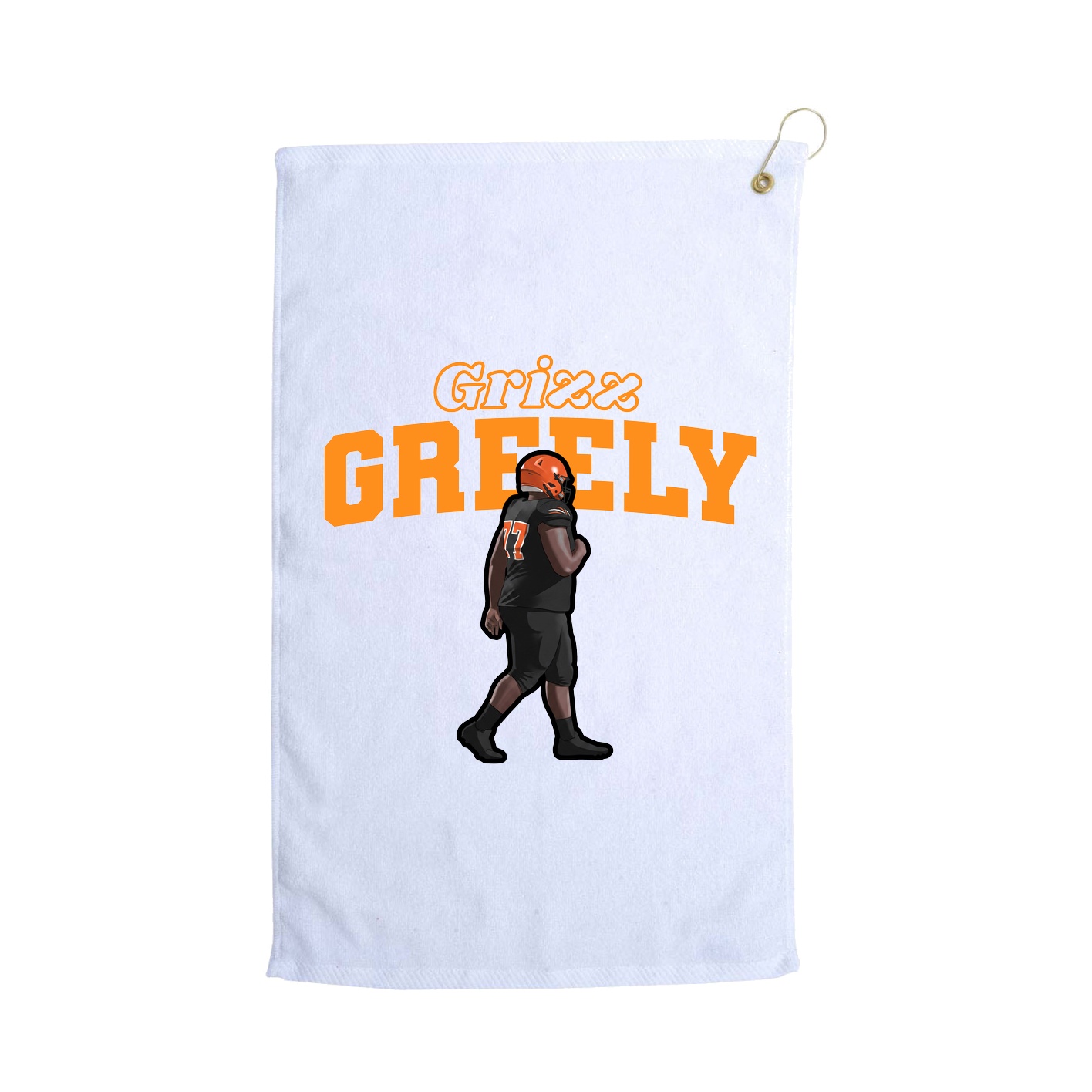 Golf Towel — Name Arch in White