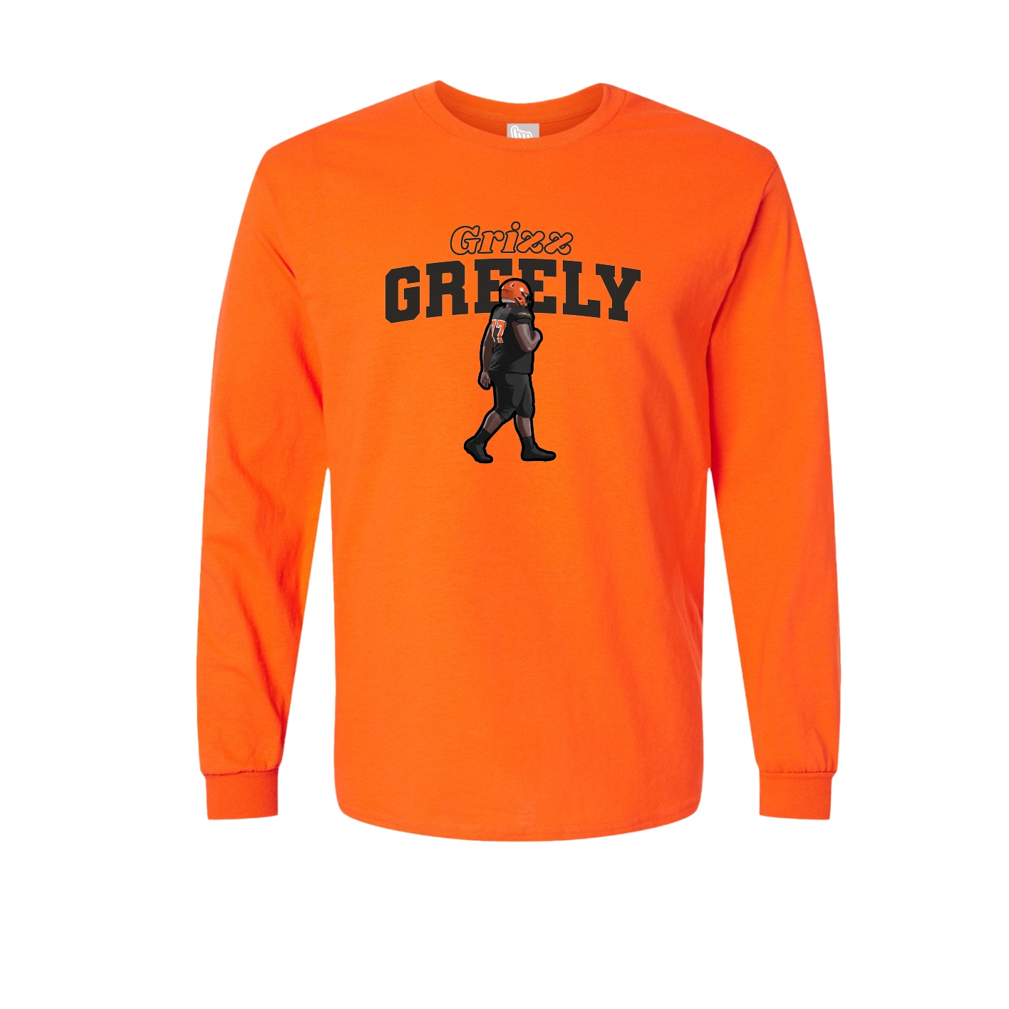 Long Sleeve Tee — Name Arch in Orange