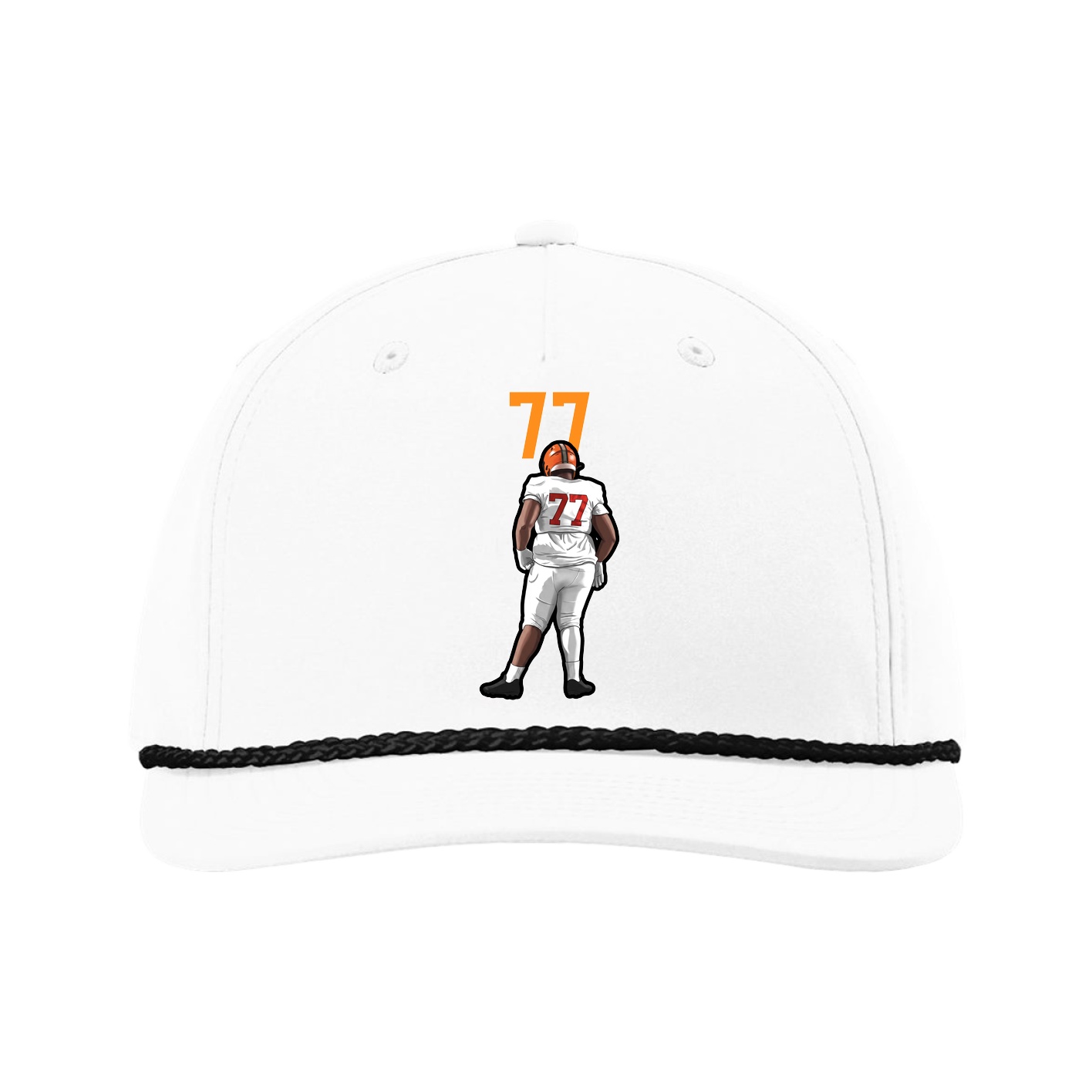 Five-Panel Classic Rope Cap — Number Top in White