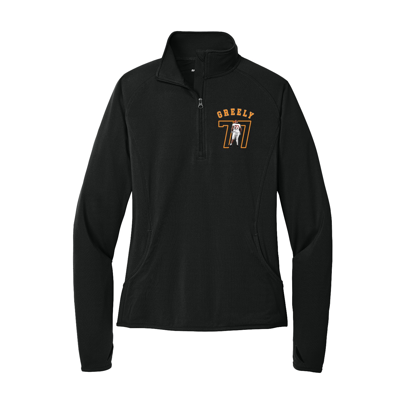 Women's Q-Zip Pullover — Shirsey Arch in Black