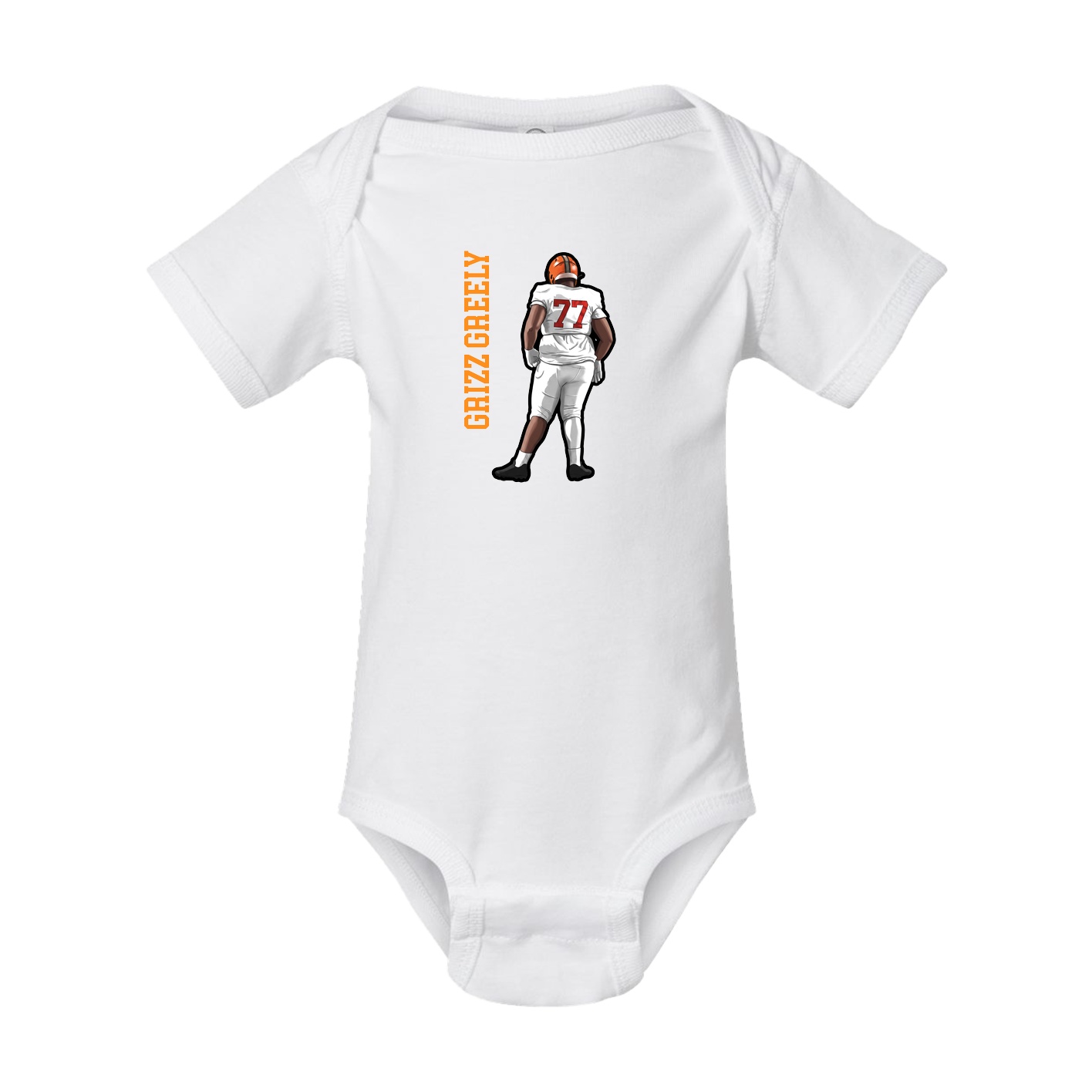 Baby Onesie — Name Vertical in White