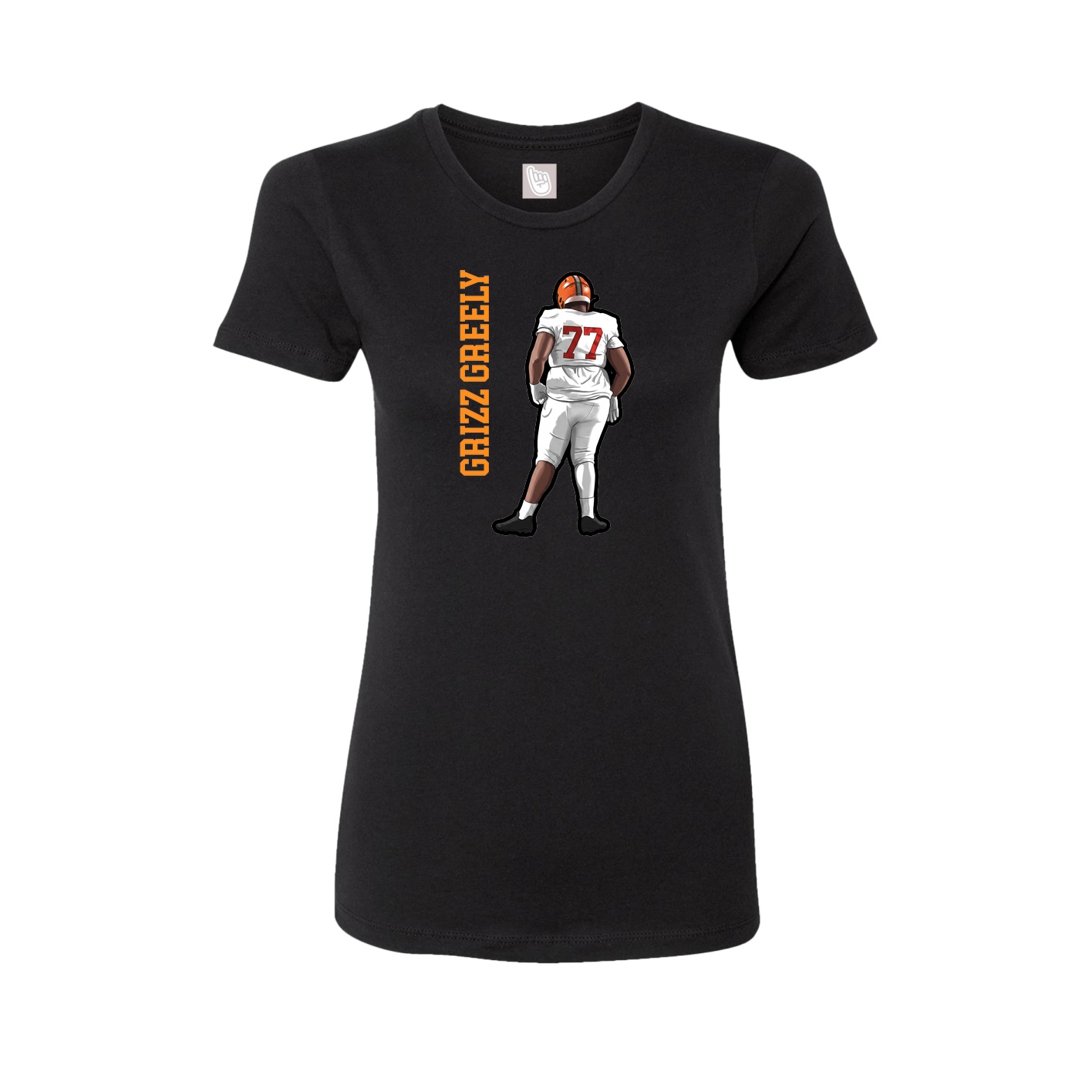 Womens Tee — Name Vertical in Black