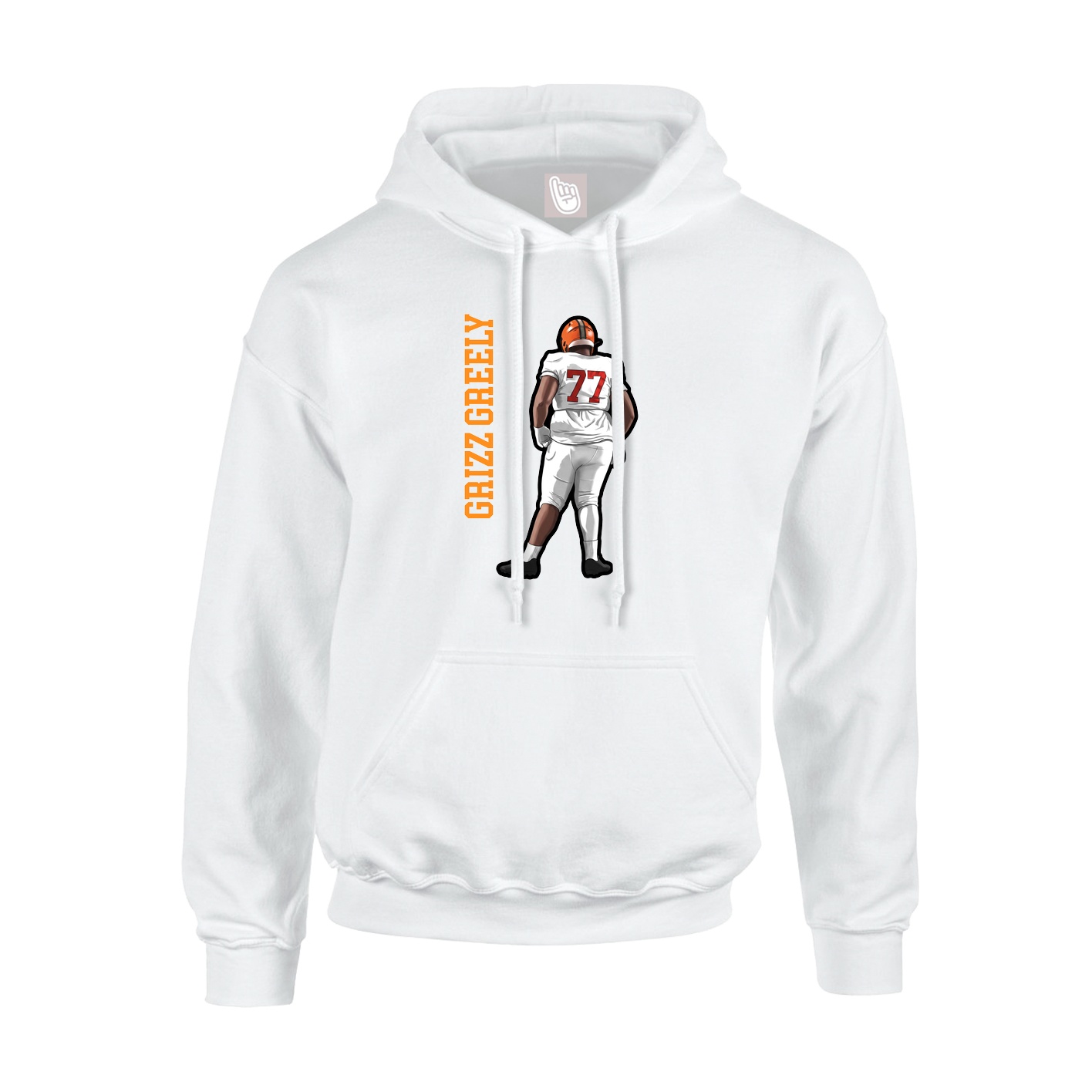 Youth Hoodie — Name Vertical in White