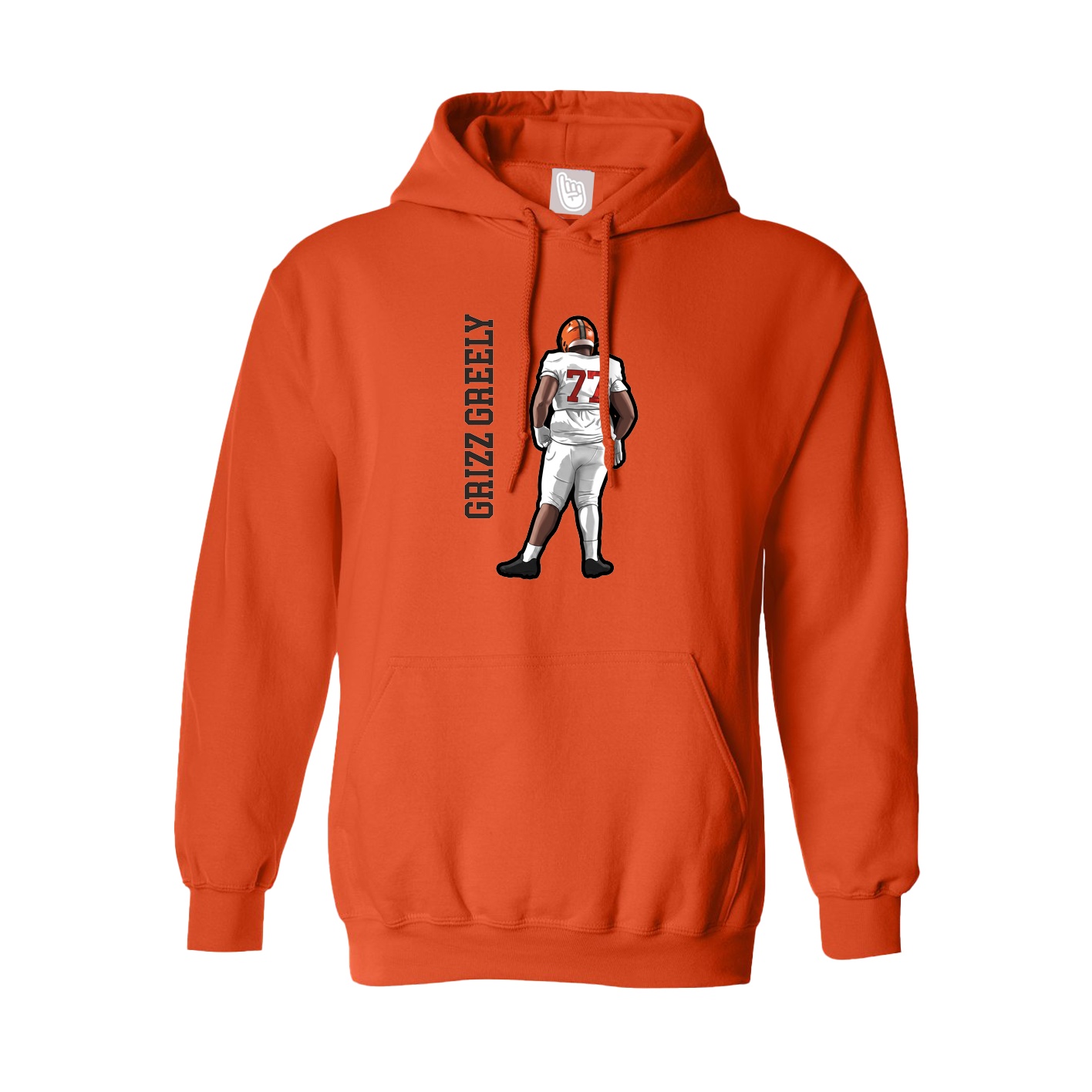 Youth Hoodie — Name Vertical in Orange