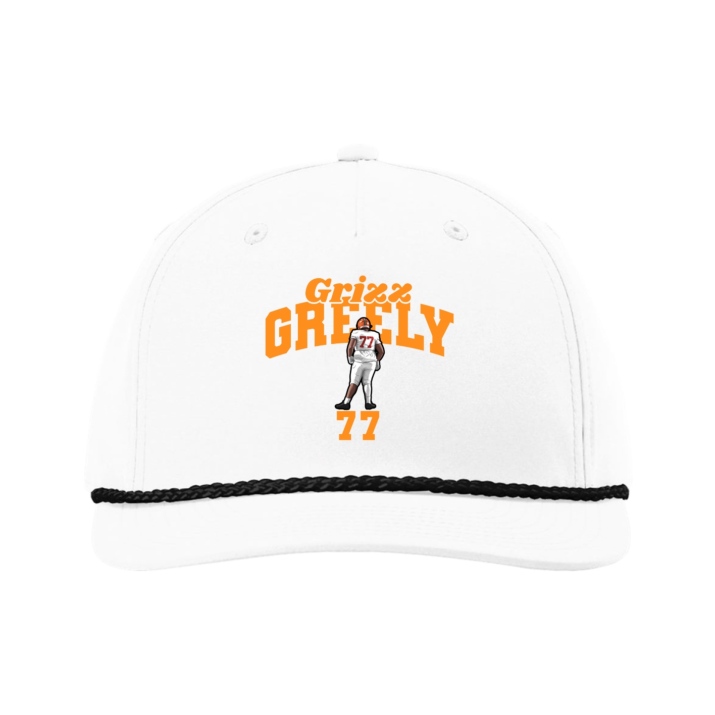 Five-Panel Classic Rope Cap — Signature Arch in White