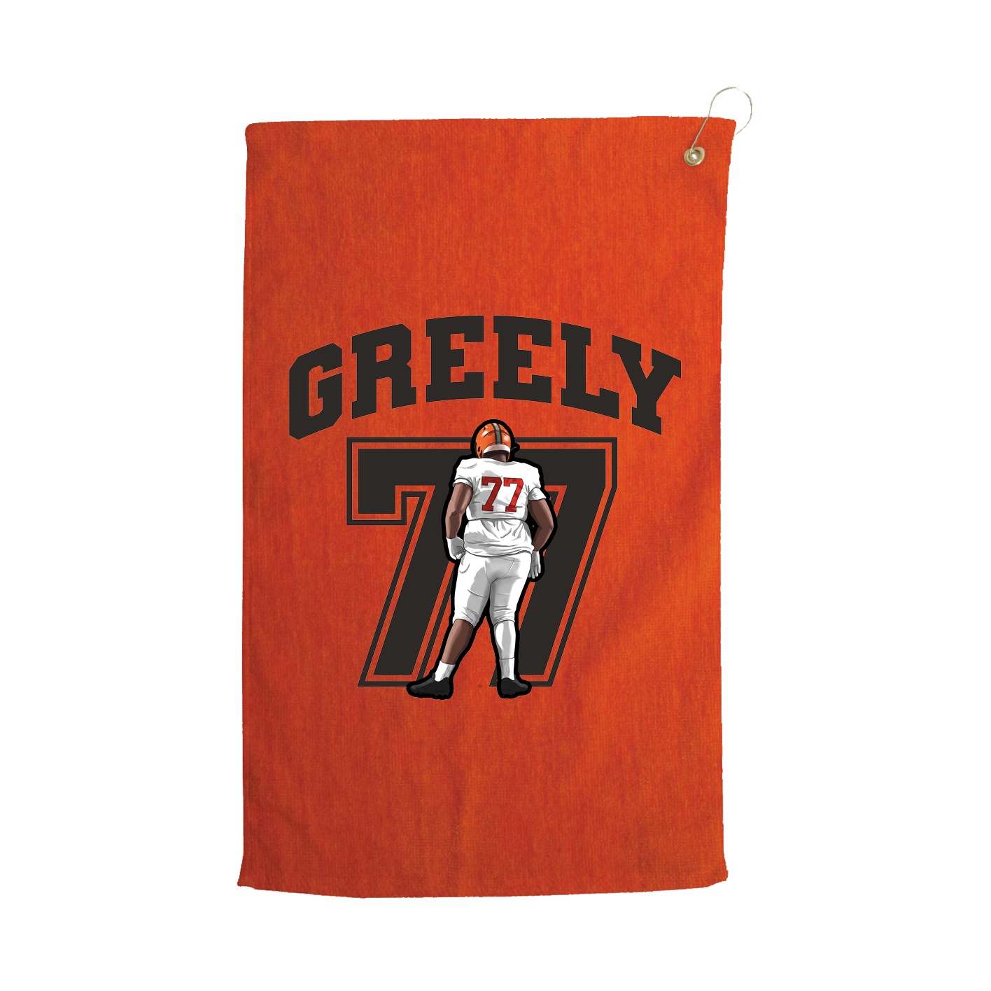 Golf Towel — Number in Orange