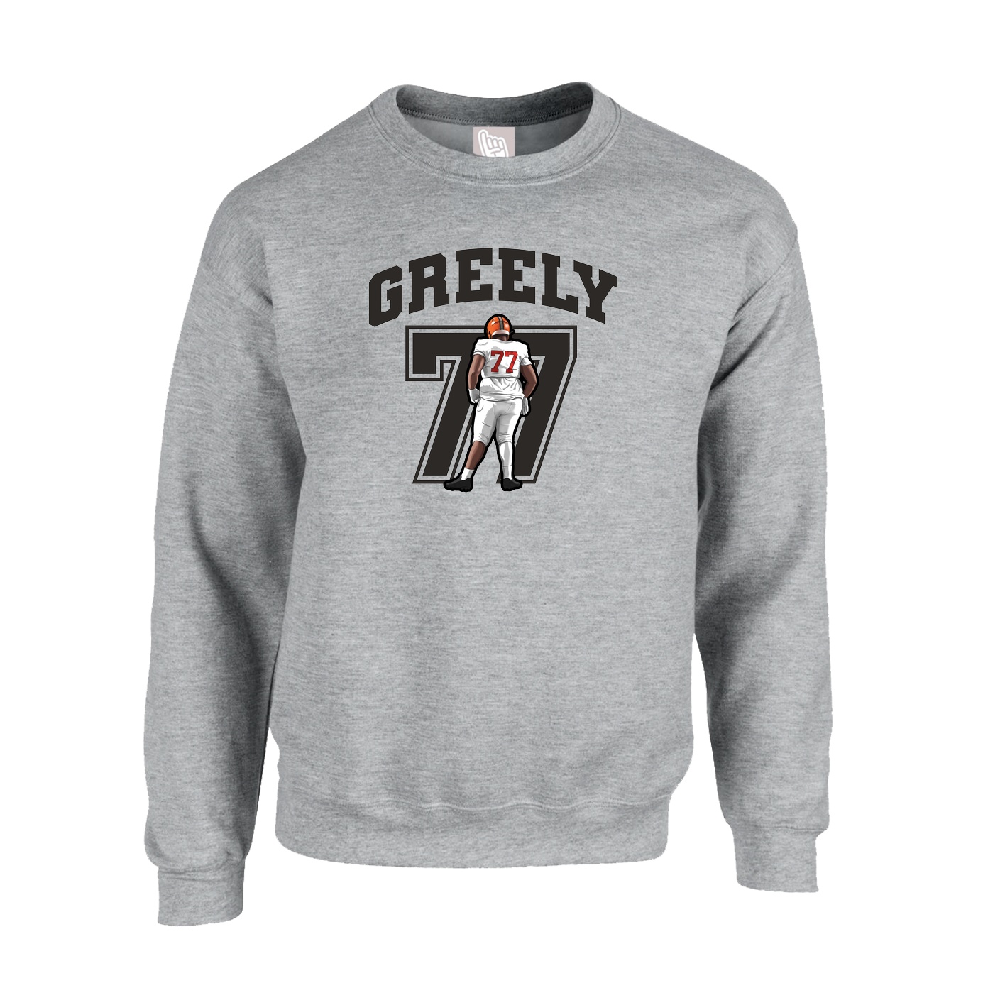 Fleece Crew — Number in Grey