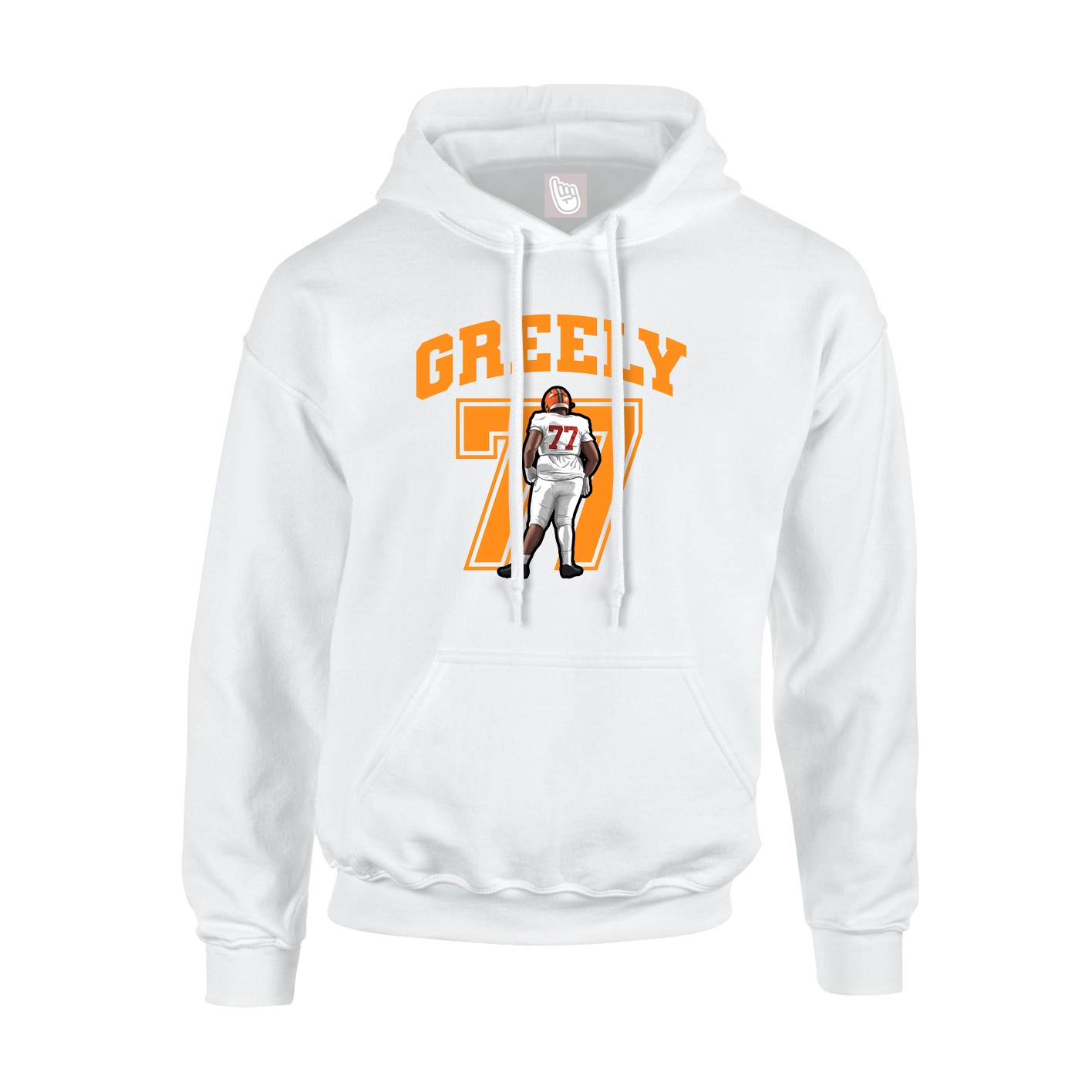 Youth Hoodie — Number in White