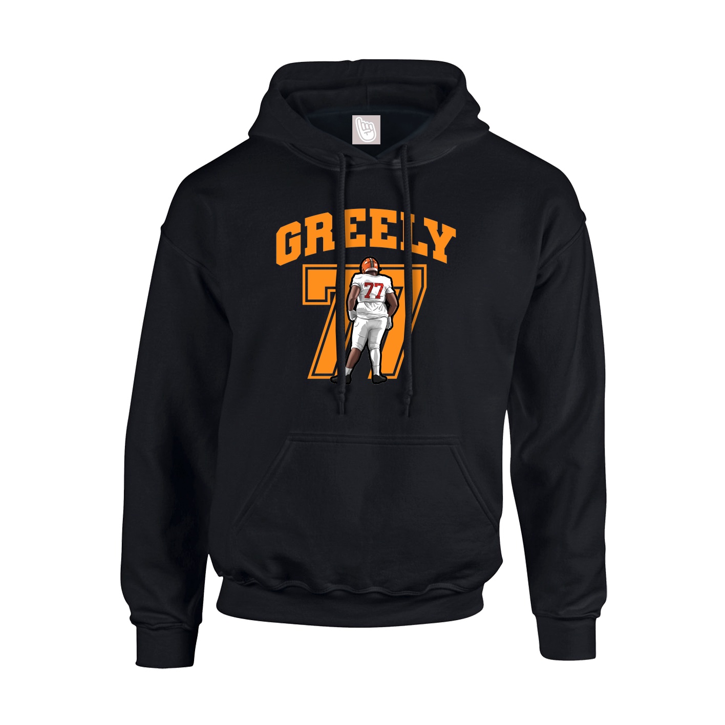 Youth Hoodie — Number in Black