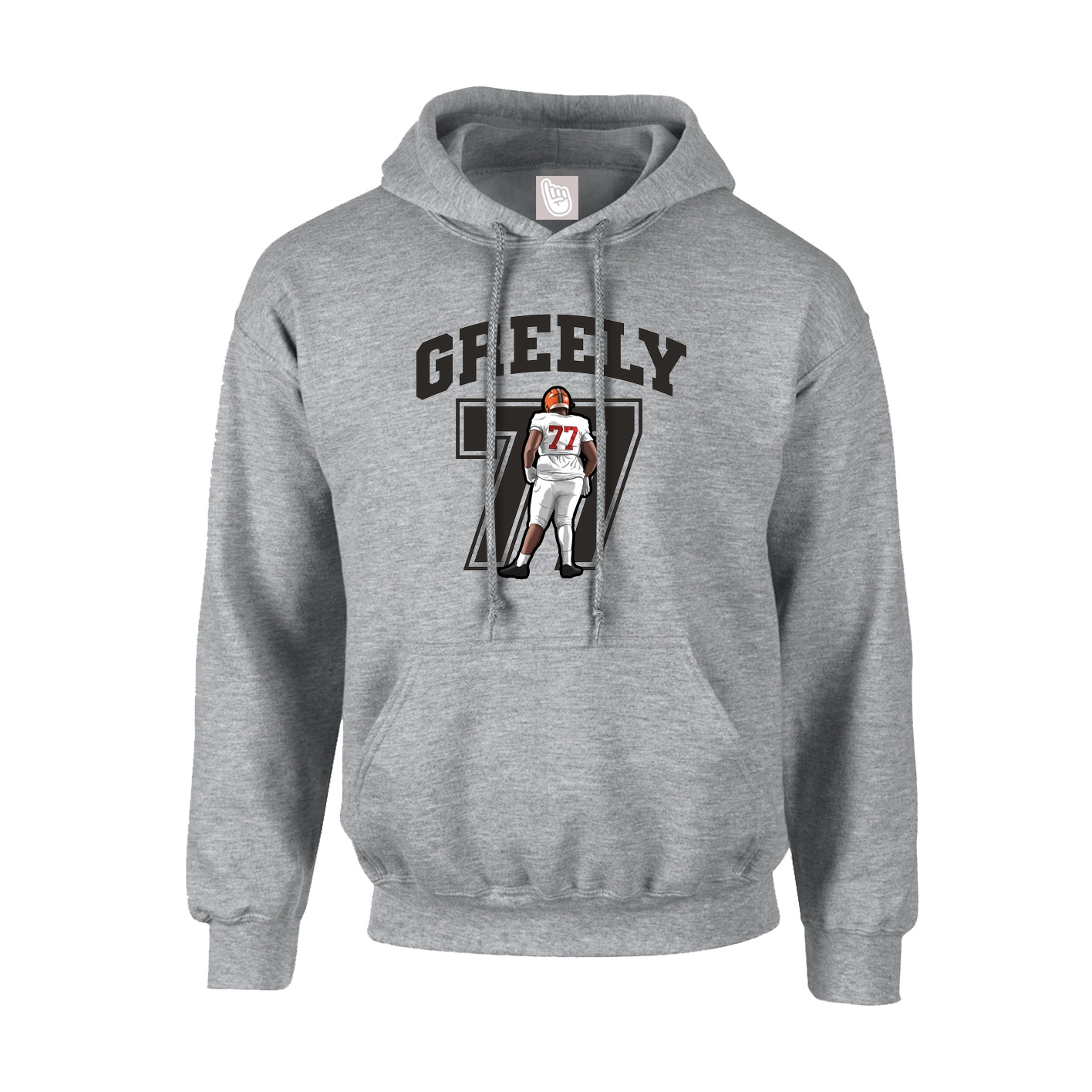 Youth Hoodie — Number in Grey