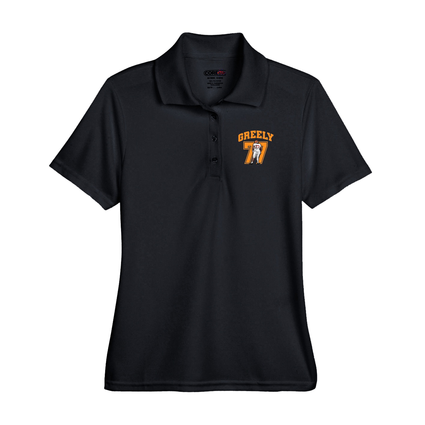 Performance Polo — Number in Black