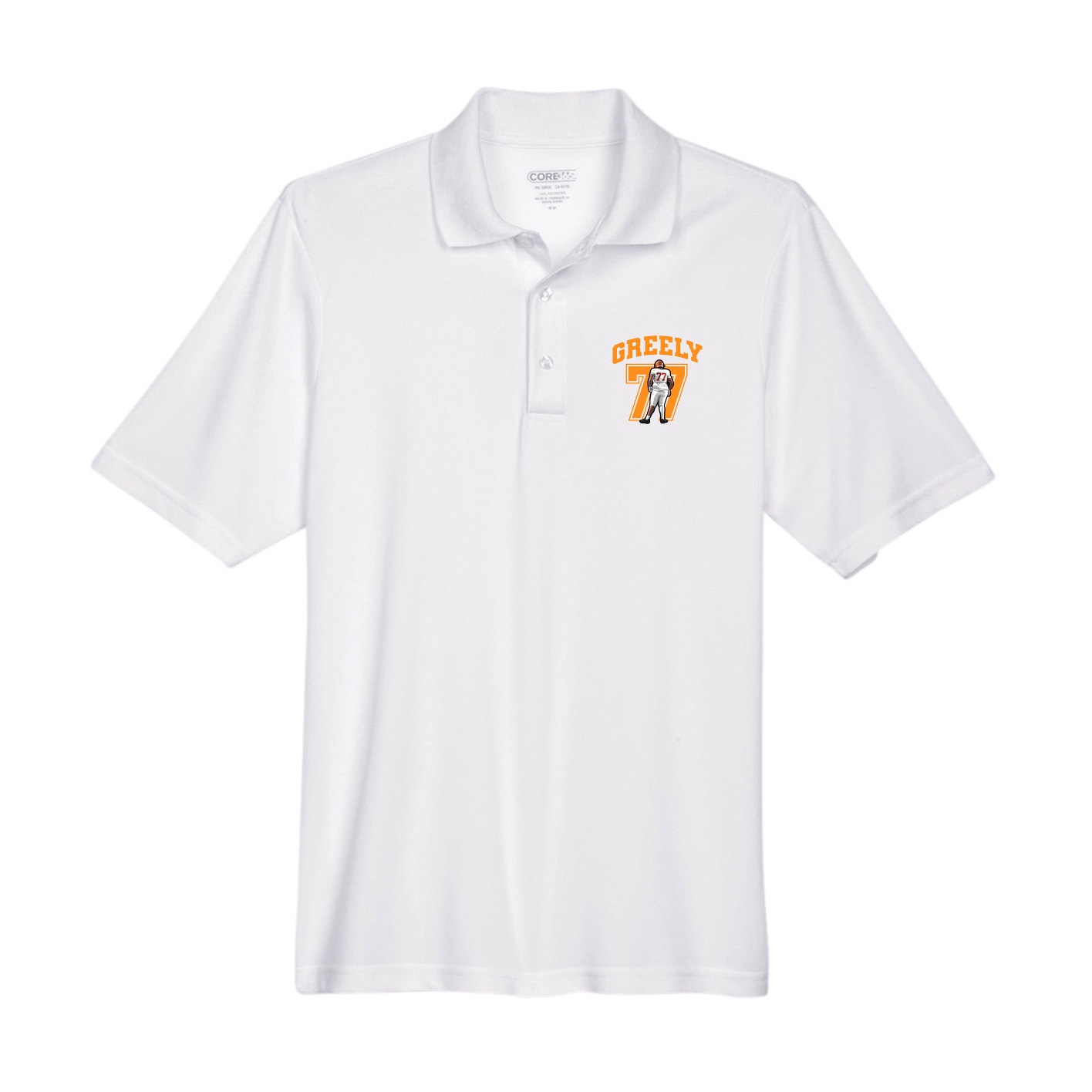 Performance Polo — Number in White