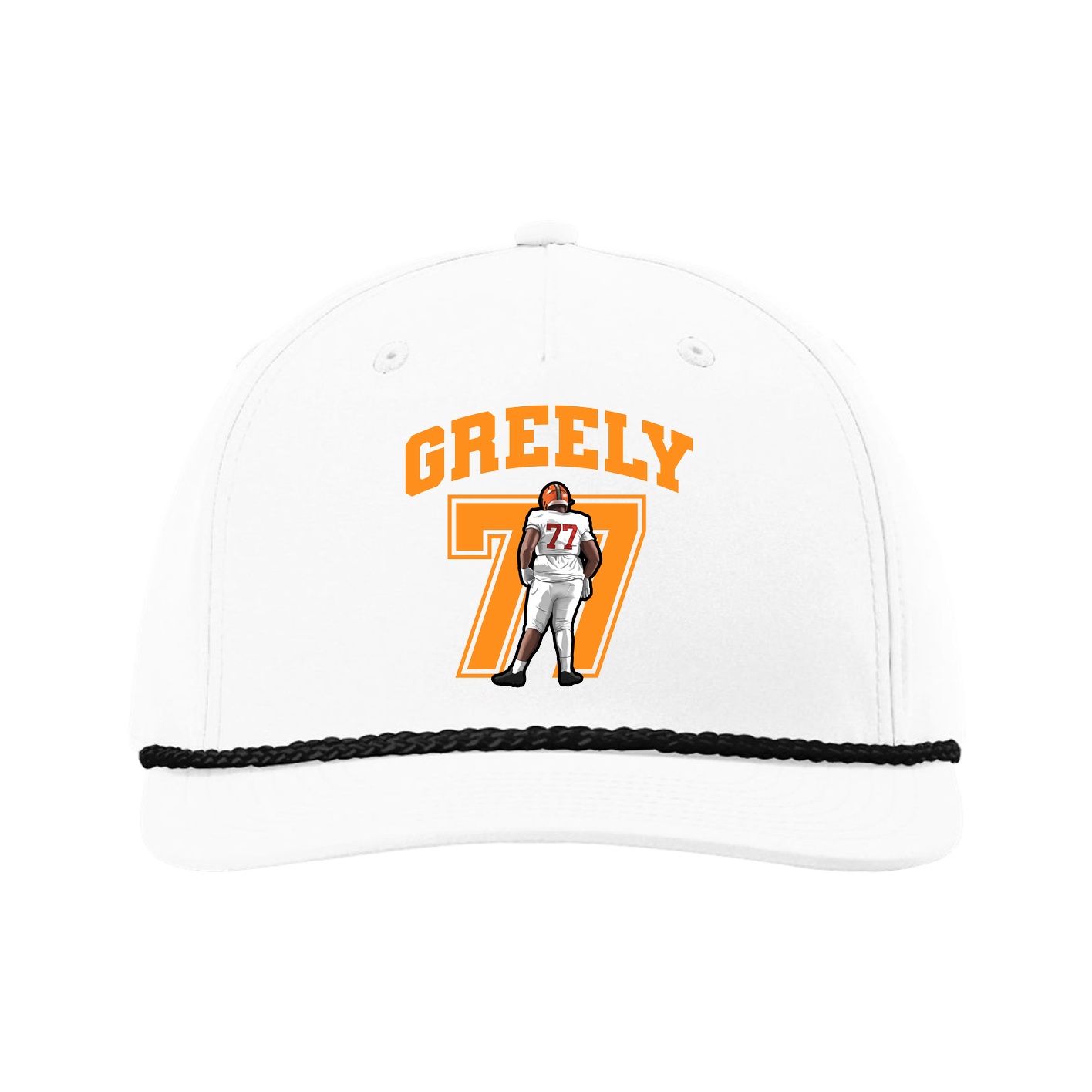 Five-Panel Classic Rope Cap — Number in White
