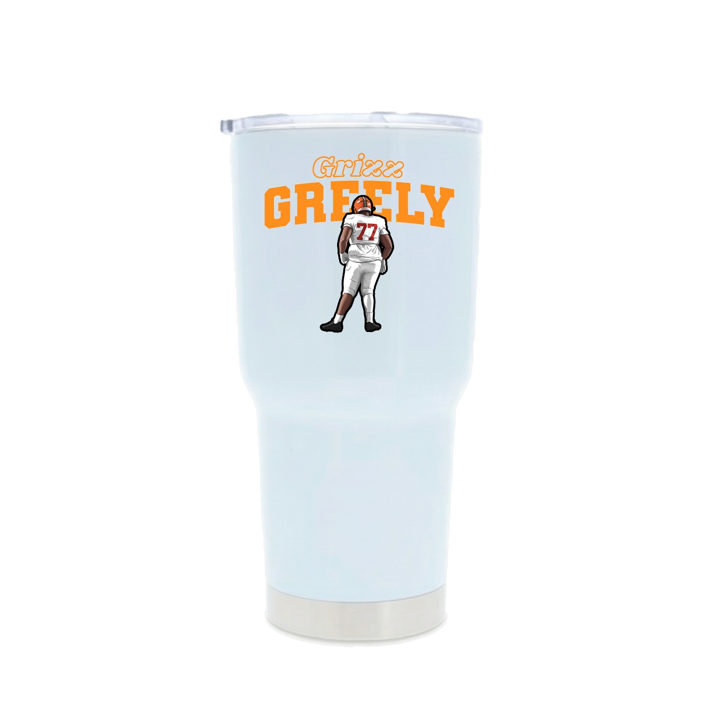 30oz Stainless Steel Tumbler — Name Arch in White