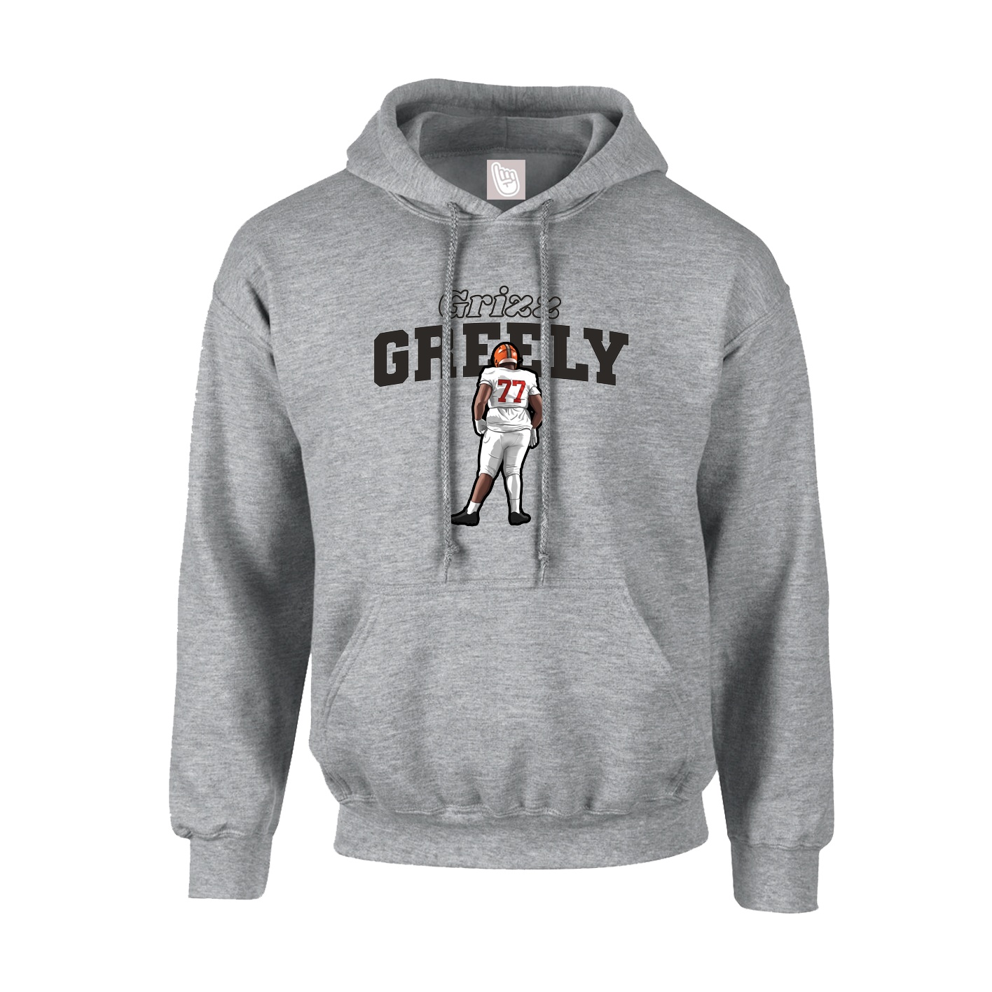 Hoodie — Name Arch in Grey