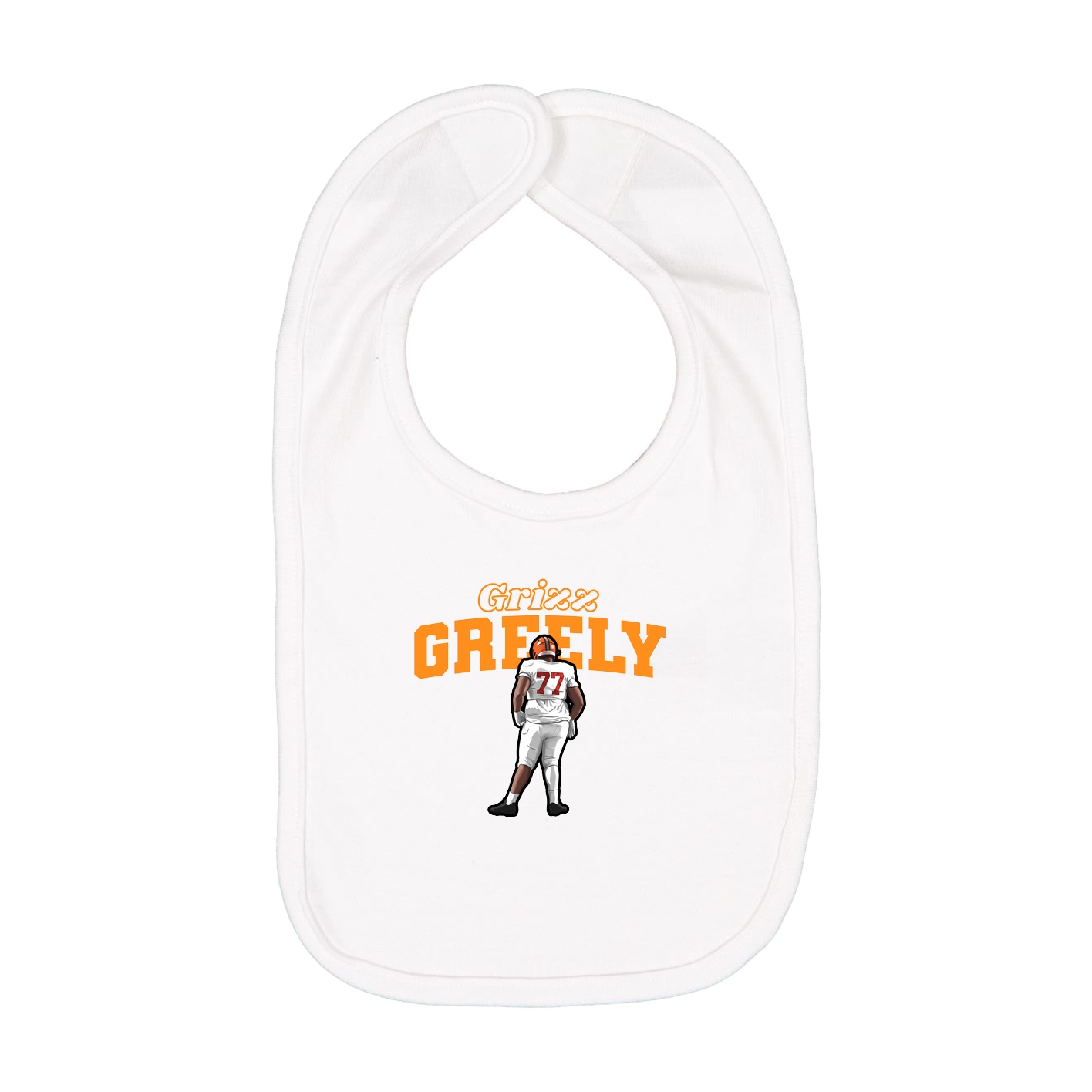 Infant Bib — Name Arch in White