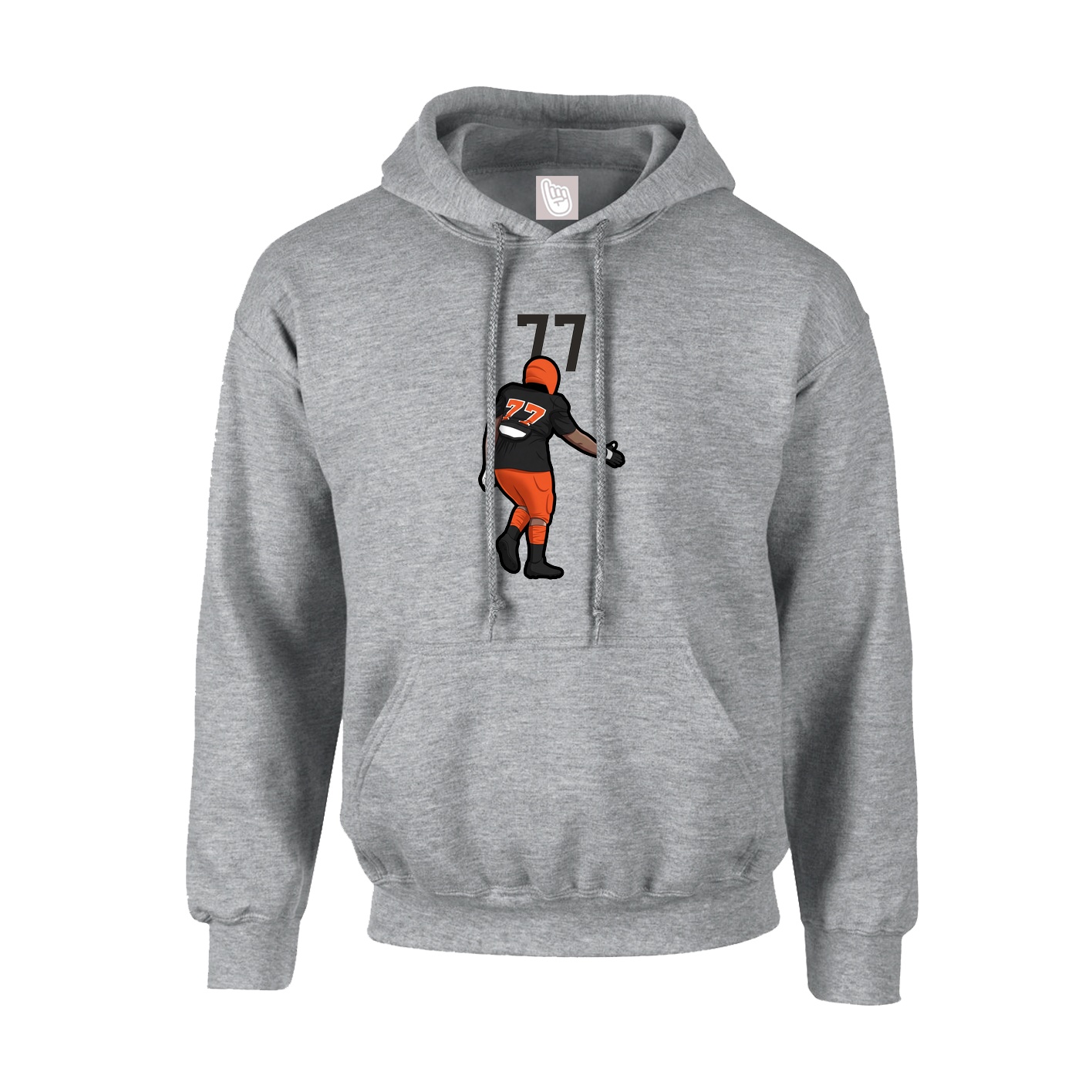 Hoodie — Number Top in Grey