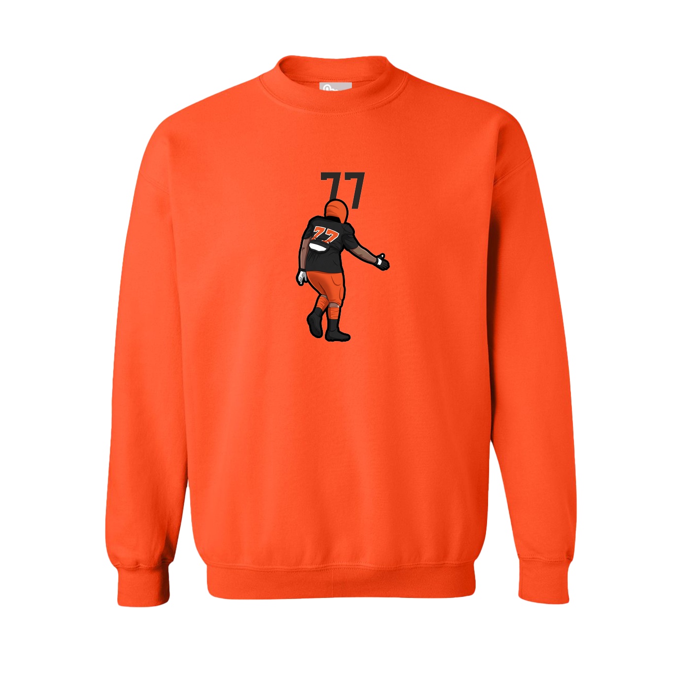 Fleece Crew — Number Top in Orange