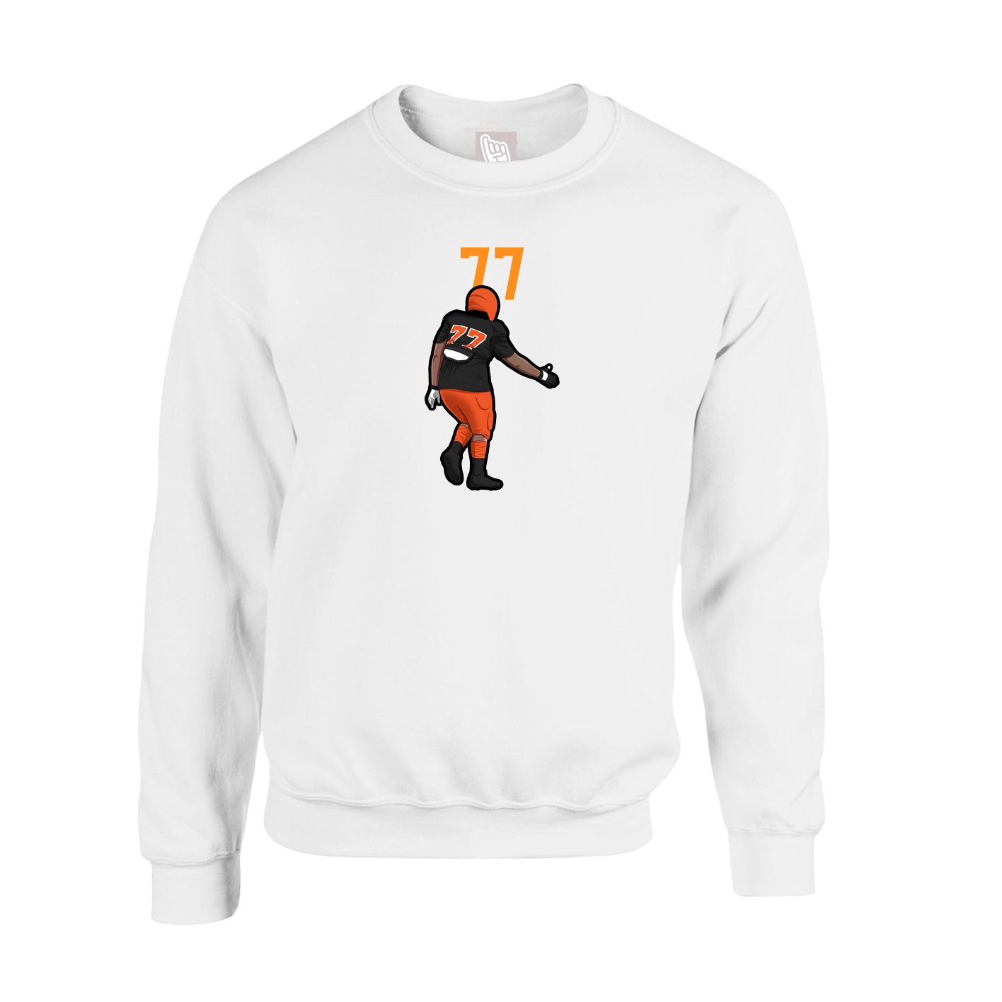 Fleece Crew — Number Top in White