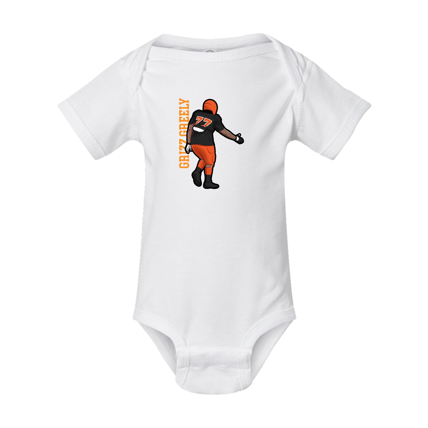 Baby Onesie — Name Vertical in White