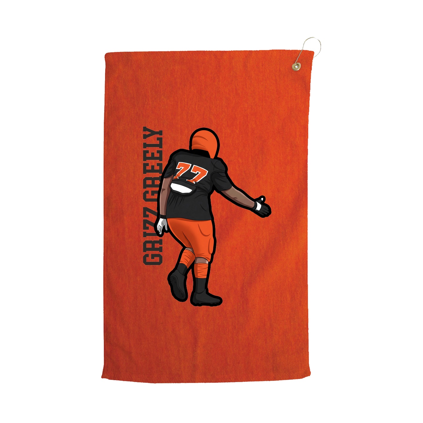 Golf Towel — Name Vertical in Orange