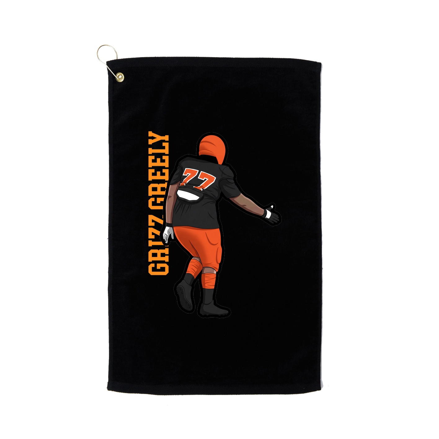 Golf Towel — Name Vertical in Black